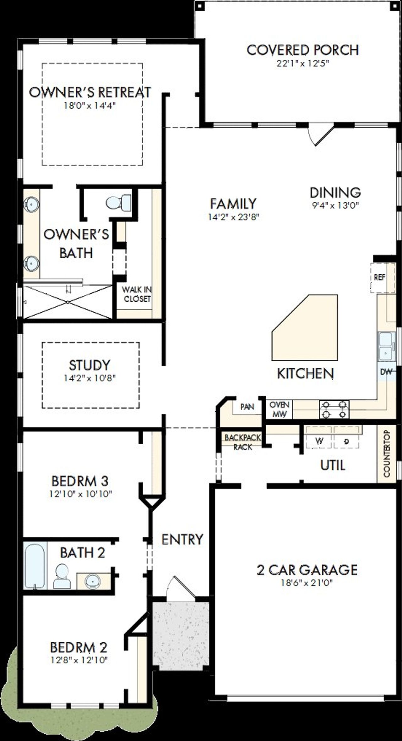 2D floor plan layout of this home in Redden Farms - Executive Series, Midlothian, TX (Image 2).