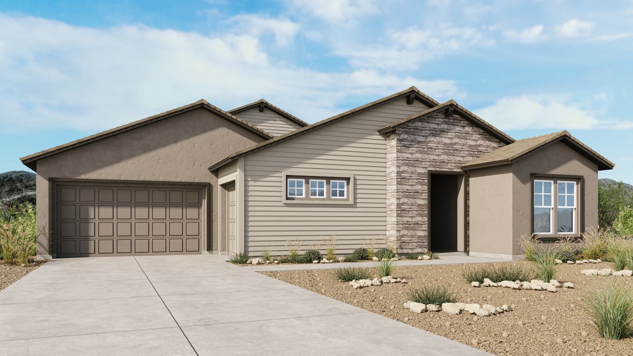 Representative exterior photo of a completed home built from the Rixford by Taylor Morrison in Borgata Summit, Queen Creek, AZ (Image 2).