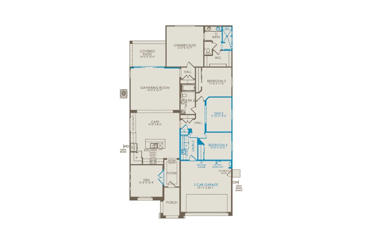 2D floor plan layout of this home in Vistoso Canyon Estates, Oro Valley, AZ (Image 2).