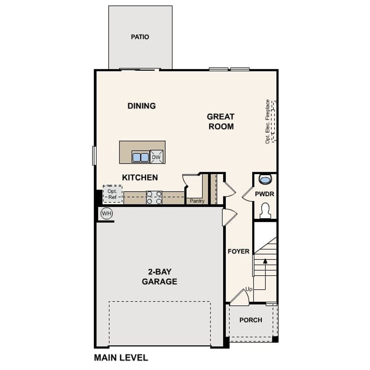 2D floor plan layout of this home in Grants Landing, Salisbury, NC (Image 2).