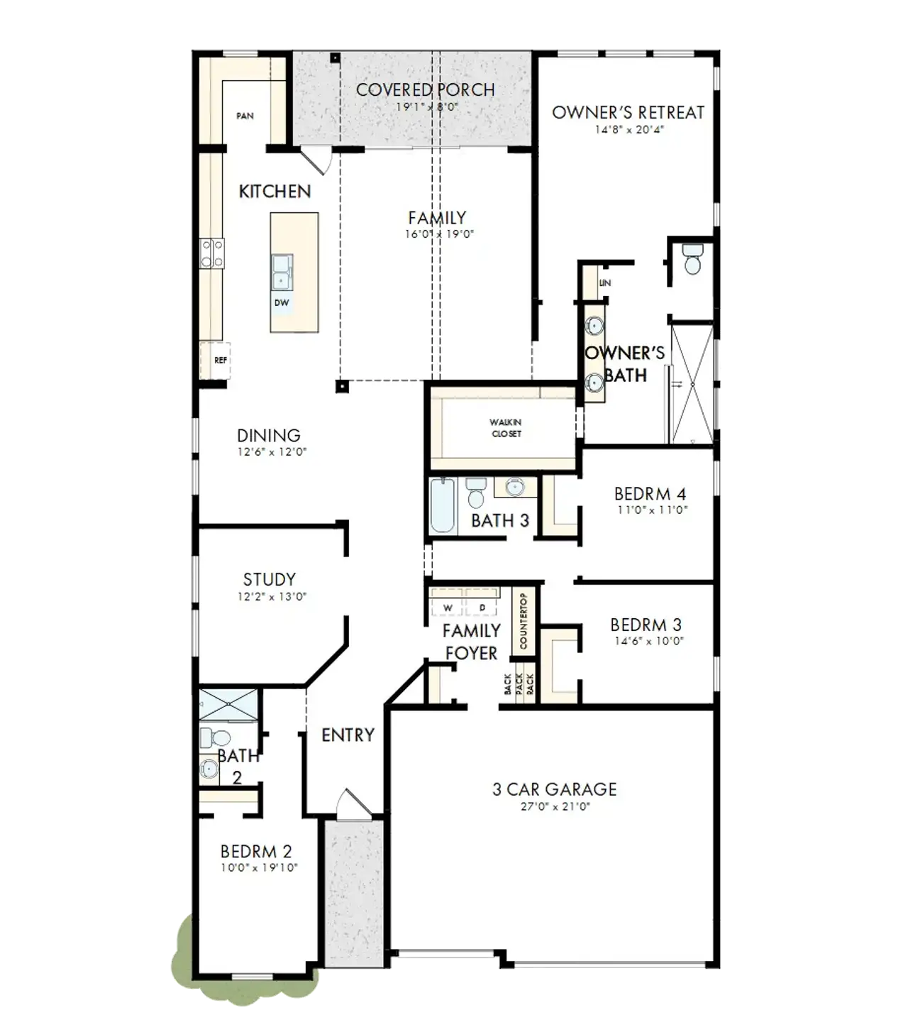 2D floor plan layout of this home in Wildrye, Waller, TX (Image 2).