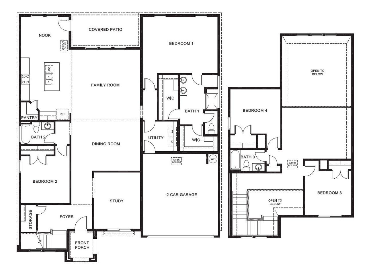 2D floor plan layout of this home in Sandstone Estates, Granbury, TX (Image 2).