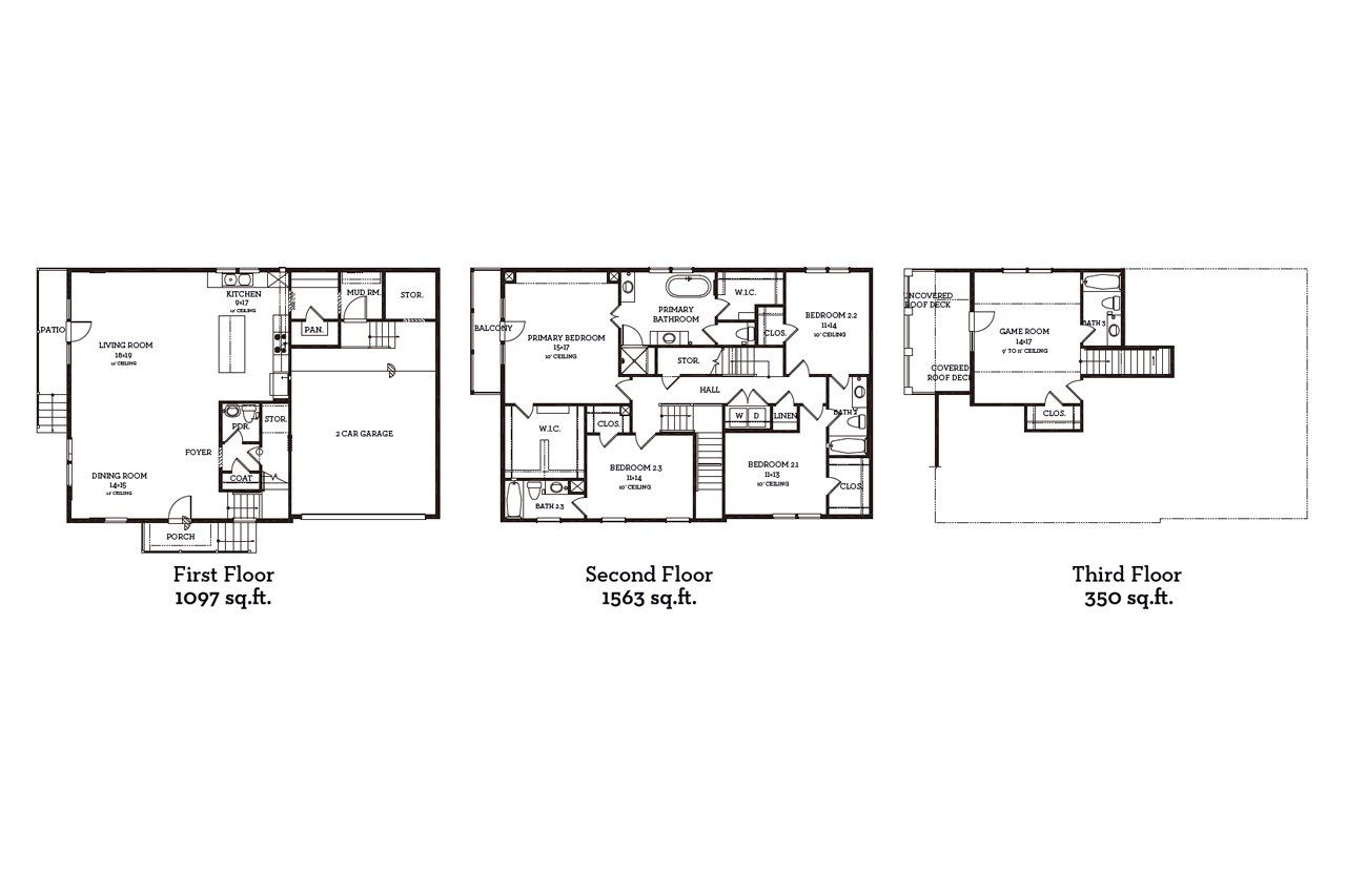 2D floor plan layout of this home in chatterton Oaks, Houston, TX (Image 2).