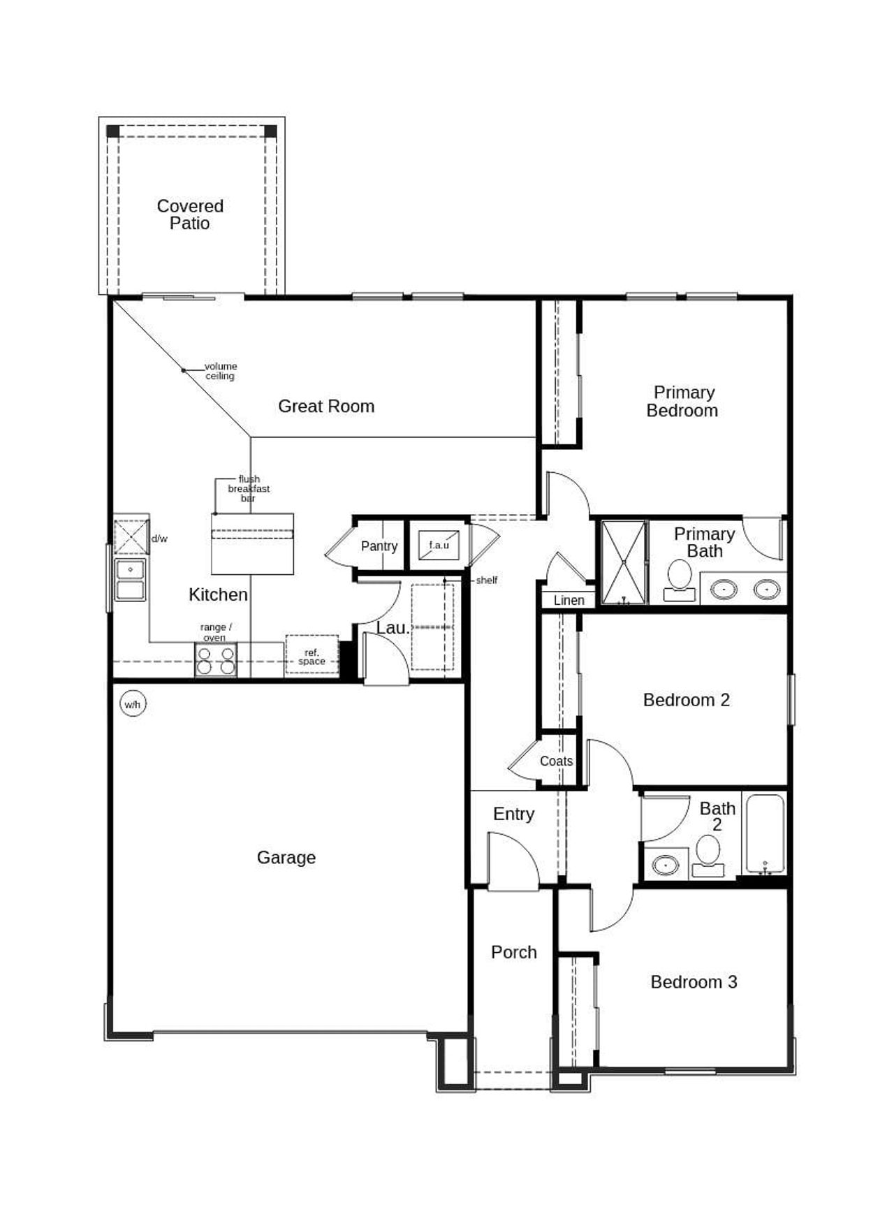 2D floor plan layout of this home in Hawkes Meadow, Jacksonville, FL (Image 2).