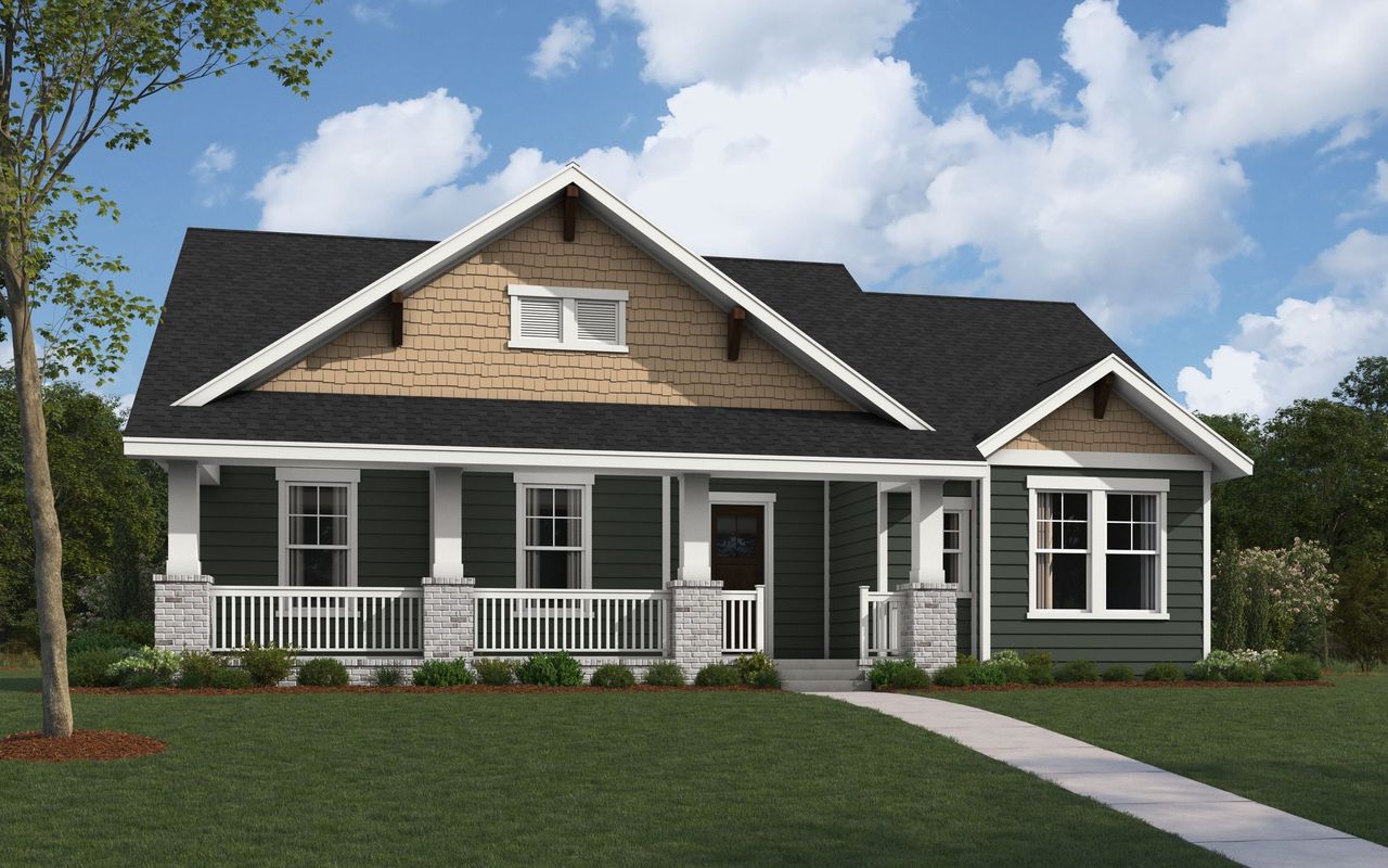 Front exterior of a new home in MidTowne, Midlothian, TX, highlighting curb appeal (Image 2). Front exterior of a new home in MidTowne, Midlothian, TX, highlighting curb appeal (Image 2).
