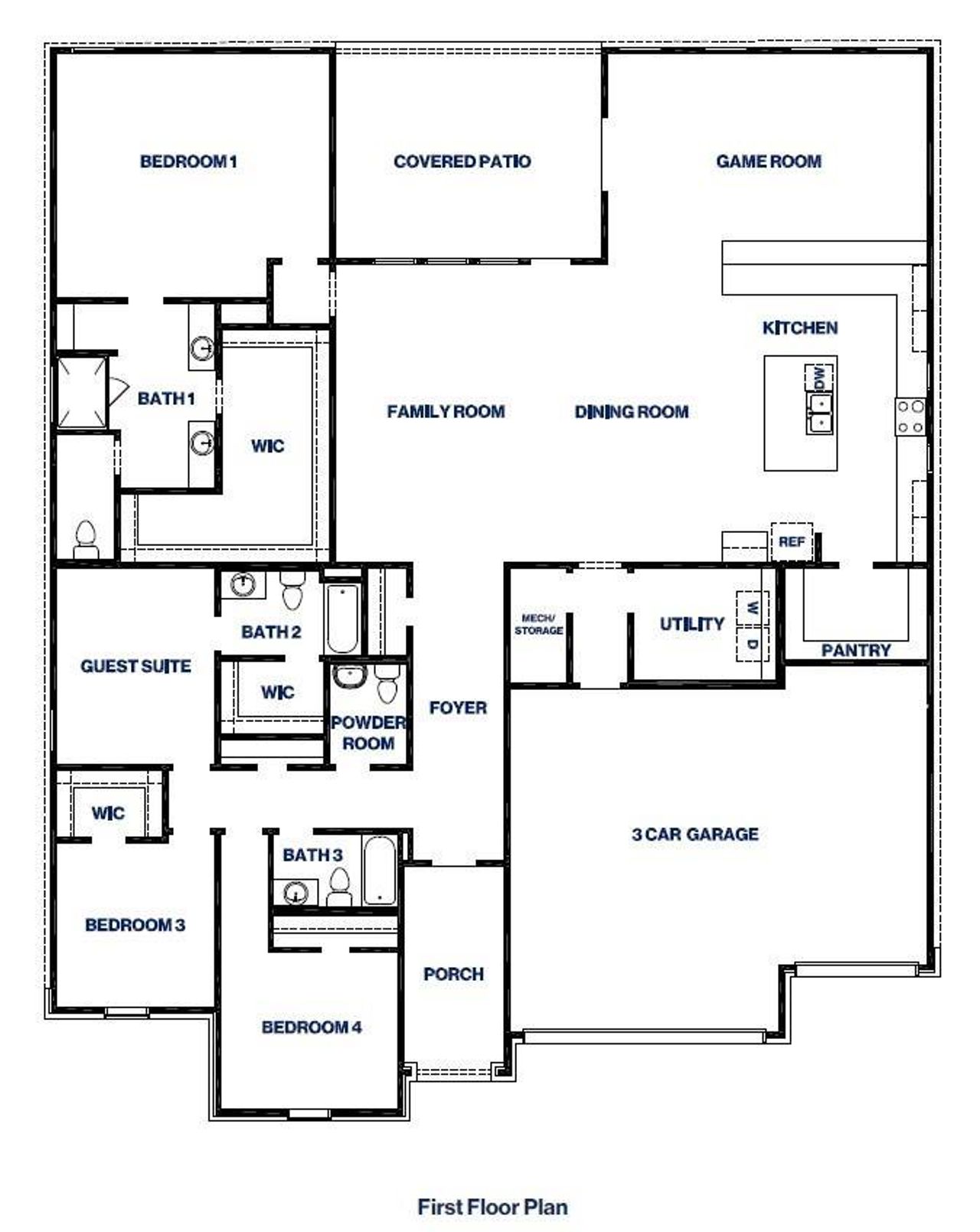 2D floor plan layout of this home in Riverside Estates, Mont Belvieu, TX (Image 2). 2D floor plan layout of this home in Riverside Estates, Mont Belvieu, TX (Image 2).