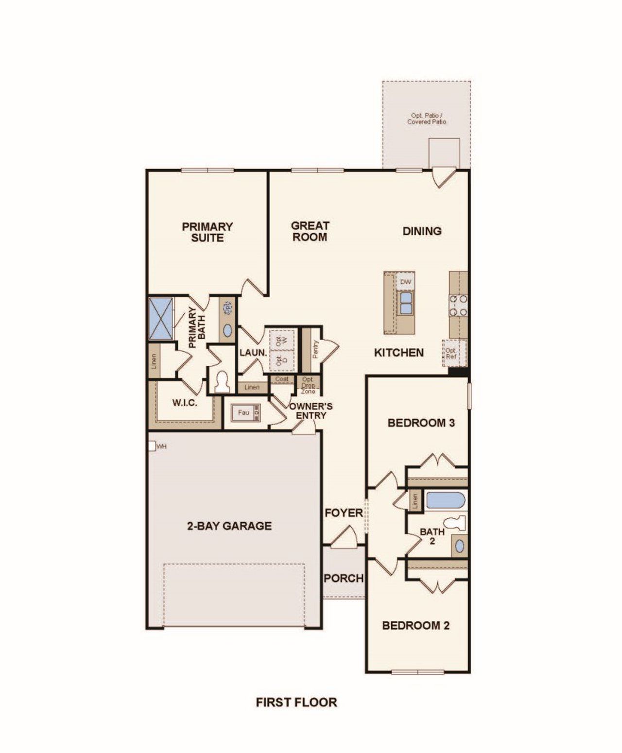 2D floor plan layout of this home in The Villages at Westpointe, Dayton, TX (Image 2). 2D floor plan layout of this home in The Villages at Westpointe, Dayton, TX (Image 2).