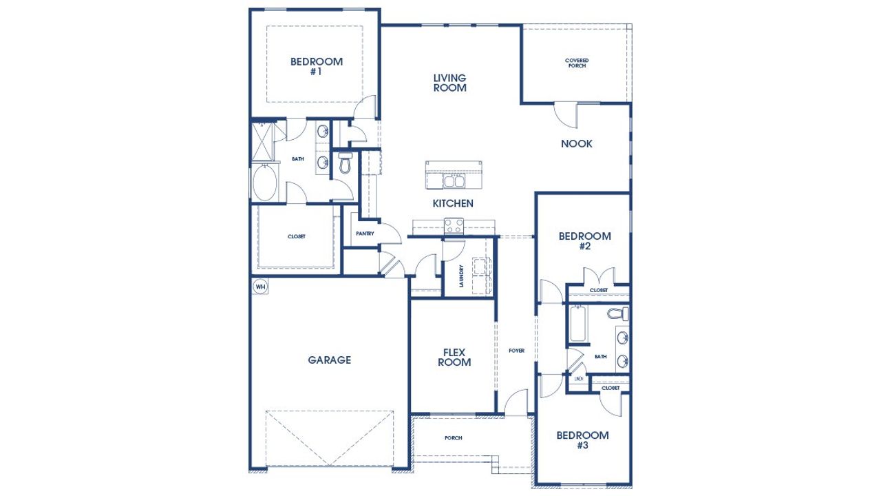 2D floor plan layout of this home in Kingston Ranch at Lake Oconee, Buckhead, GA (Image 2).