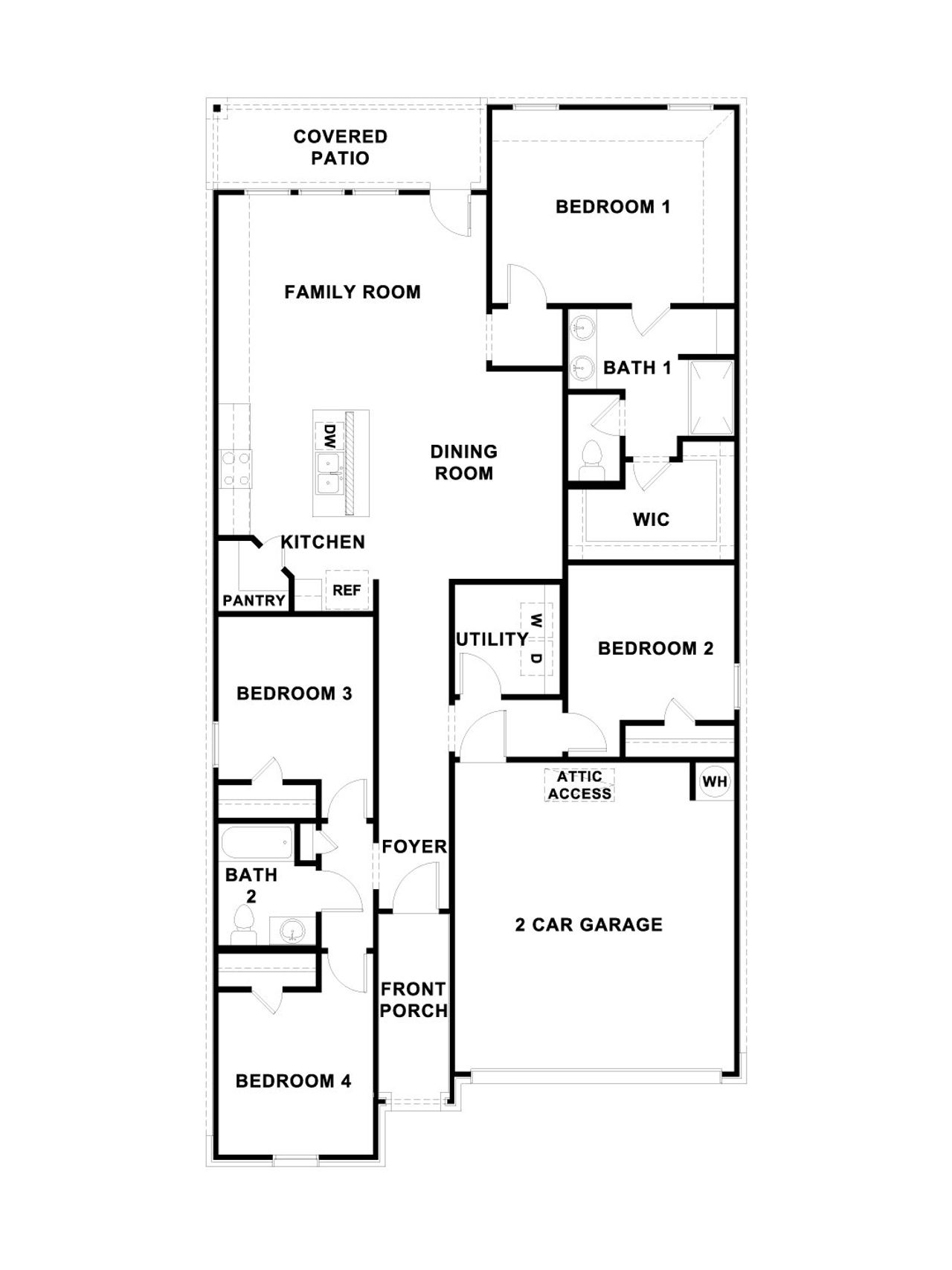 2D floor plan layout of this home in Briarwood, Elgin, TX (Image 2).