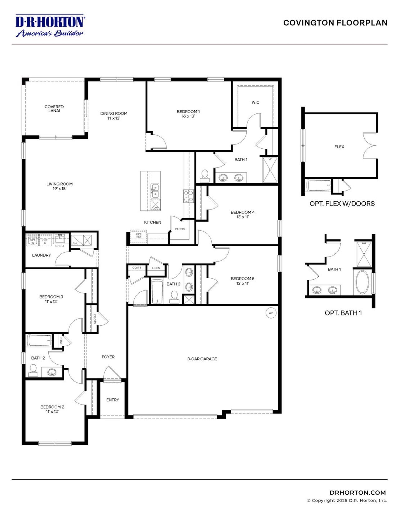 2D floor plan layout of this home in Indian River Preserve, Mims, FL (Image 2).