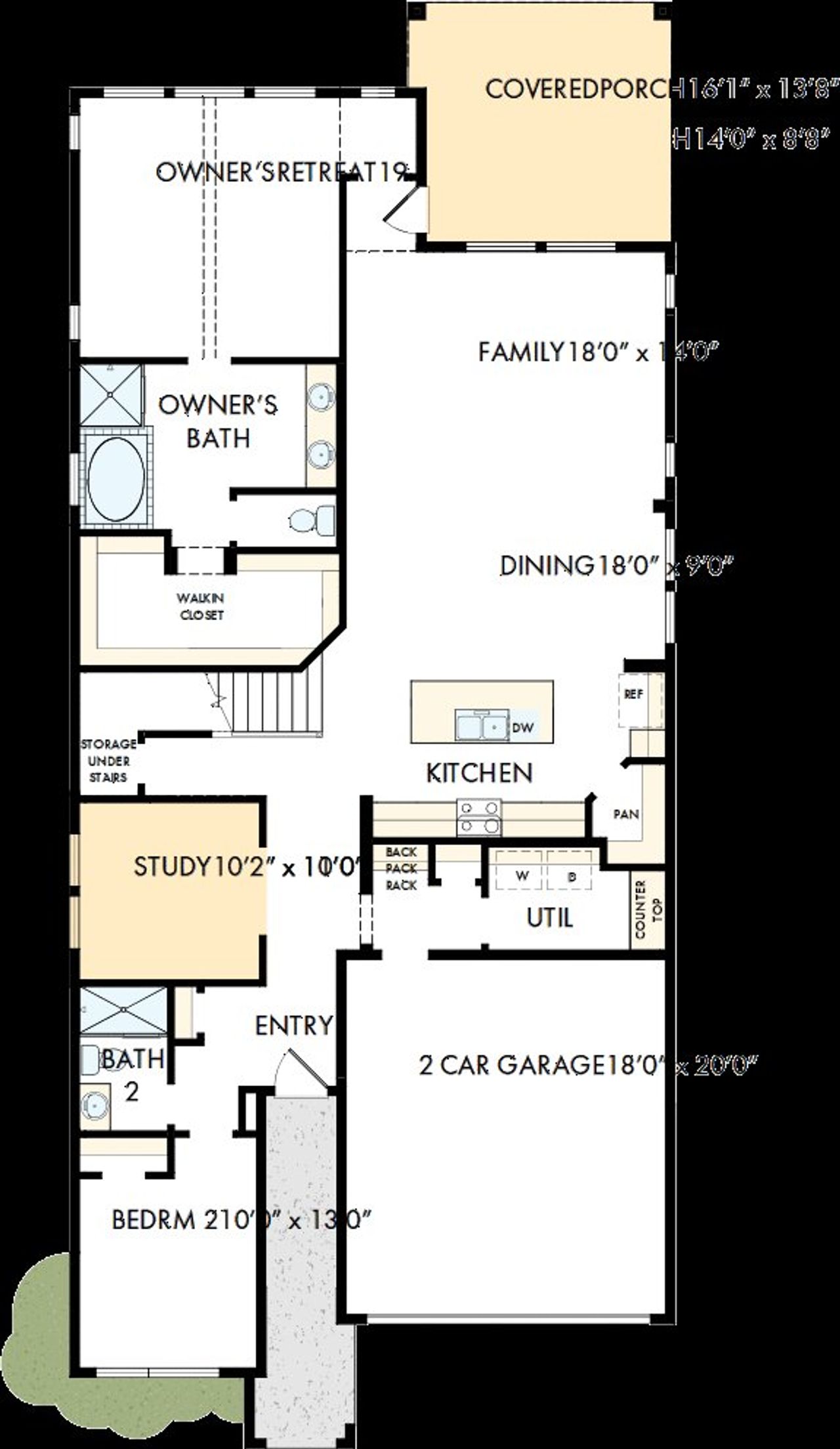 2D floor plan layout of this home in Grange - Reserve Collection, Katy, TX (Image 2).