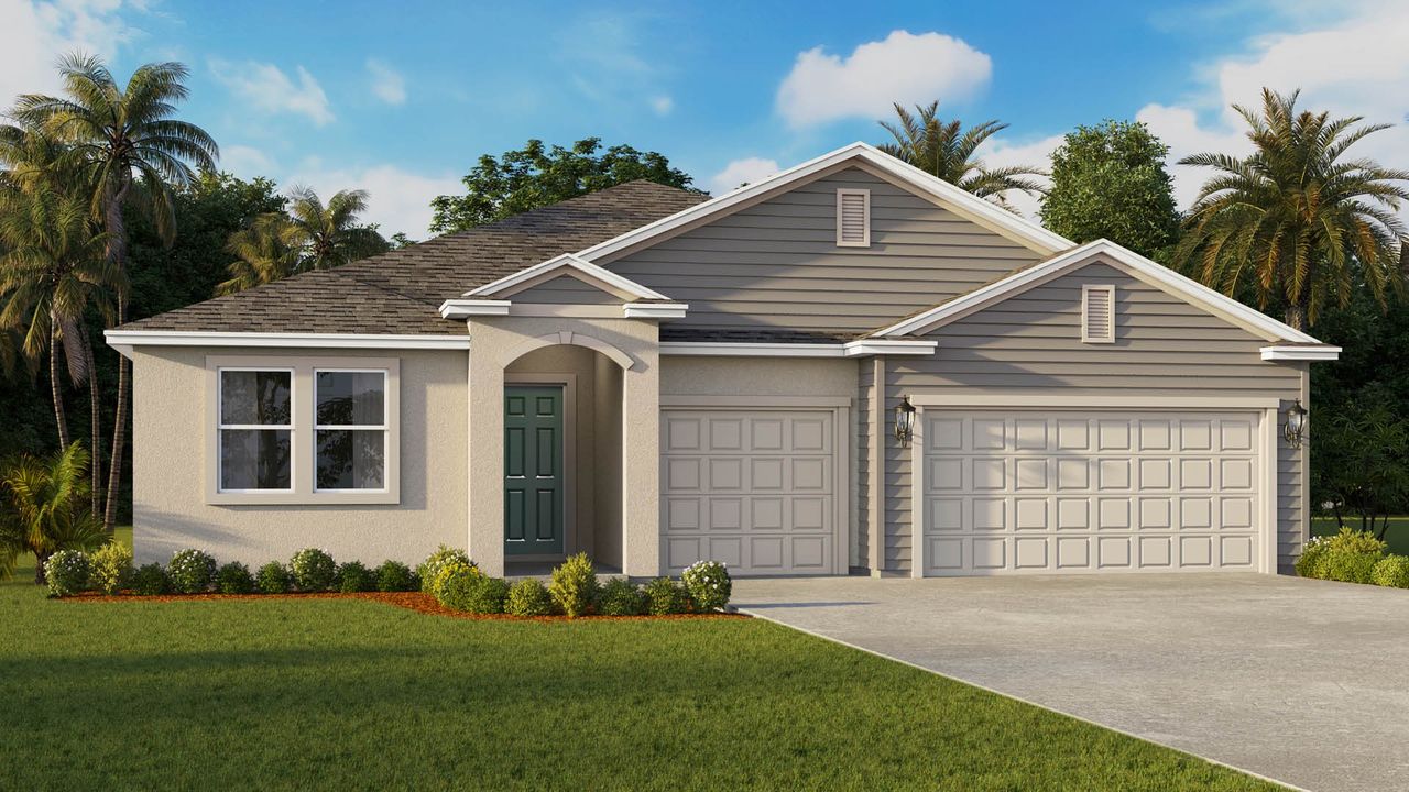 Representative exterior photo of a completed home built from the Camden by D.R. Horton in Sebastian Highlands, Sebastian, FL (Image 2).