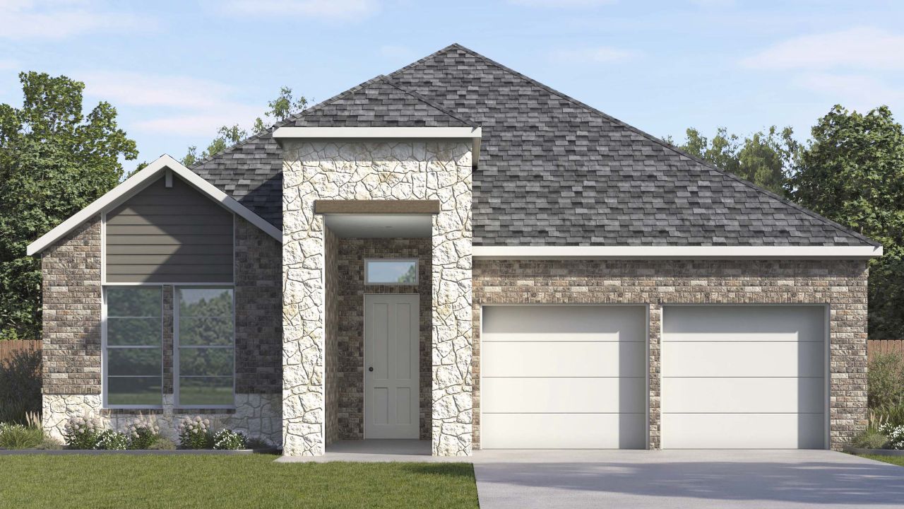 Representative exterior photo of a completed home built from the Lariat by D.R. Horton in Peachtree Meadows, Rockwall, TX (Image 2).
