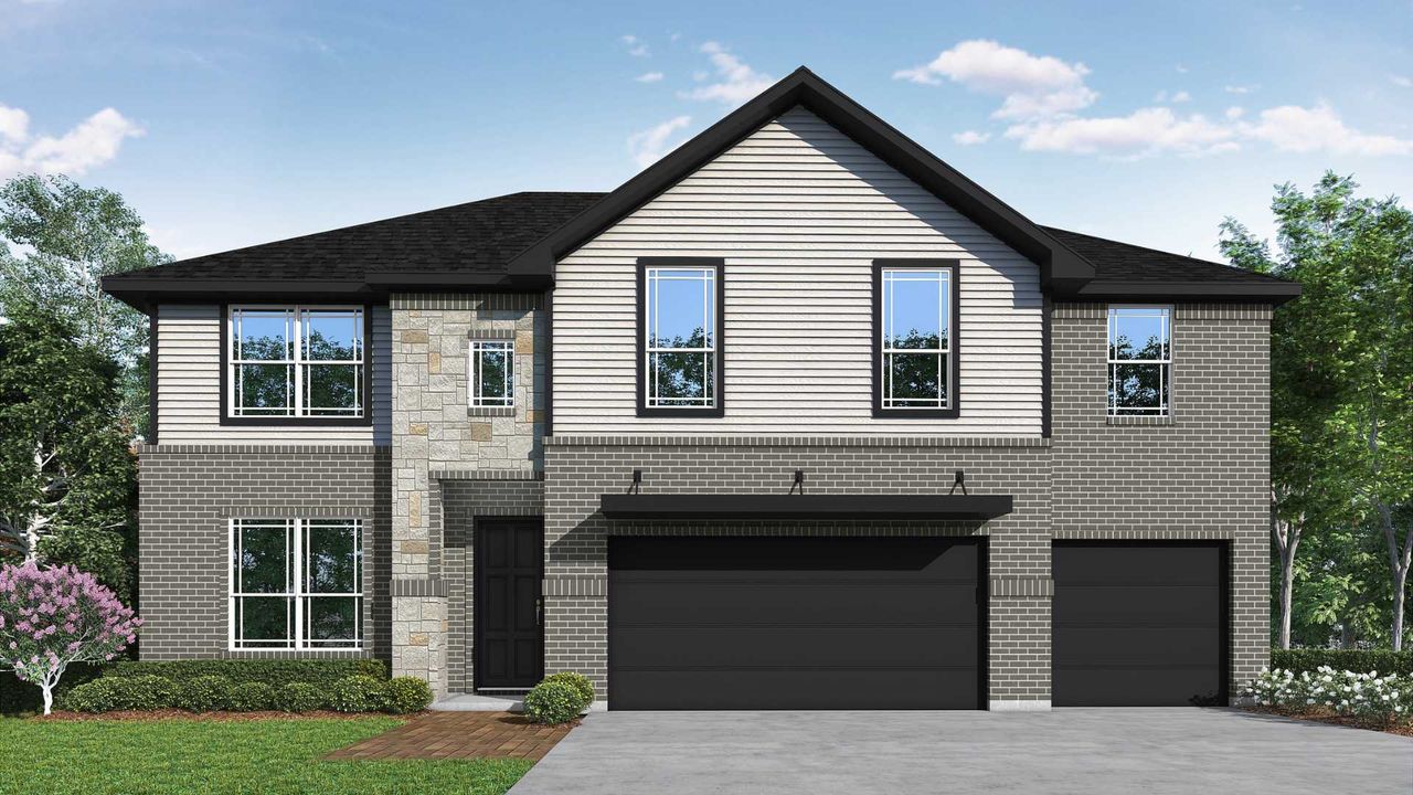 Representative exterior photo of a completed home built from the The Parker by Lillian Custom Homes in Brahman Ranch, Venus, TX (Image 2). Representative exterior photo of a completed home built from the The Parker by Lillian Custom Homes in Brahman Ranch, Venus, TX (Image 2).