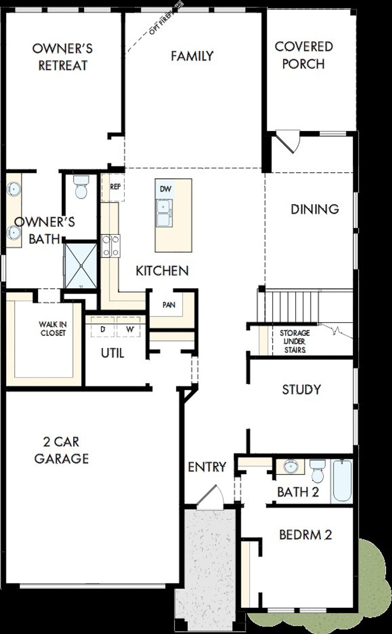 2D floor plan layout of this home in Creekshaw – Classic, Royse City, TX (Image 2).