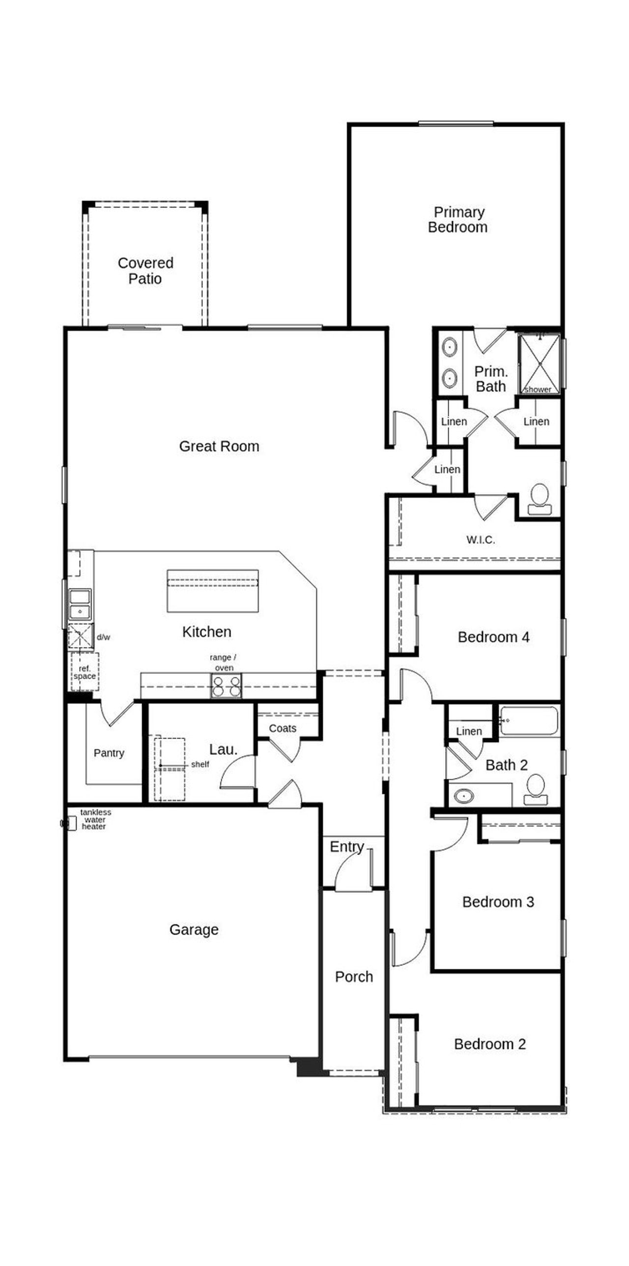 2D floor plan layout of this home in Mandarina Horizon, Marana, AZ (Image 2).