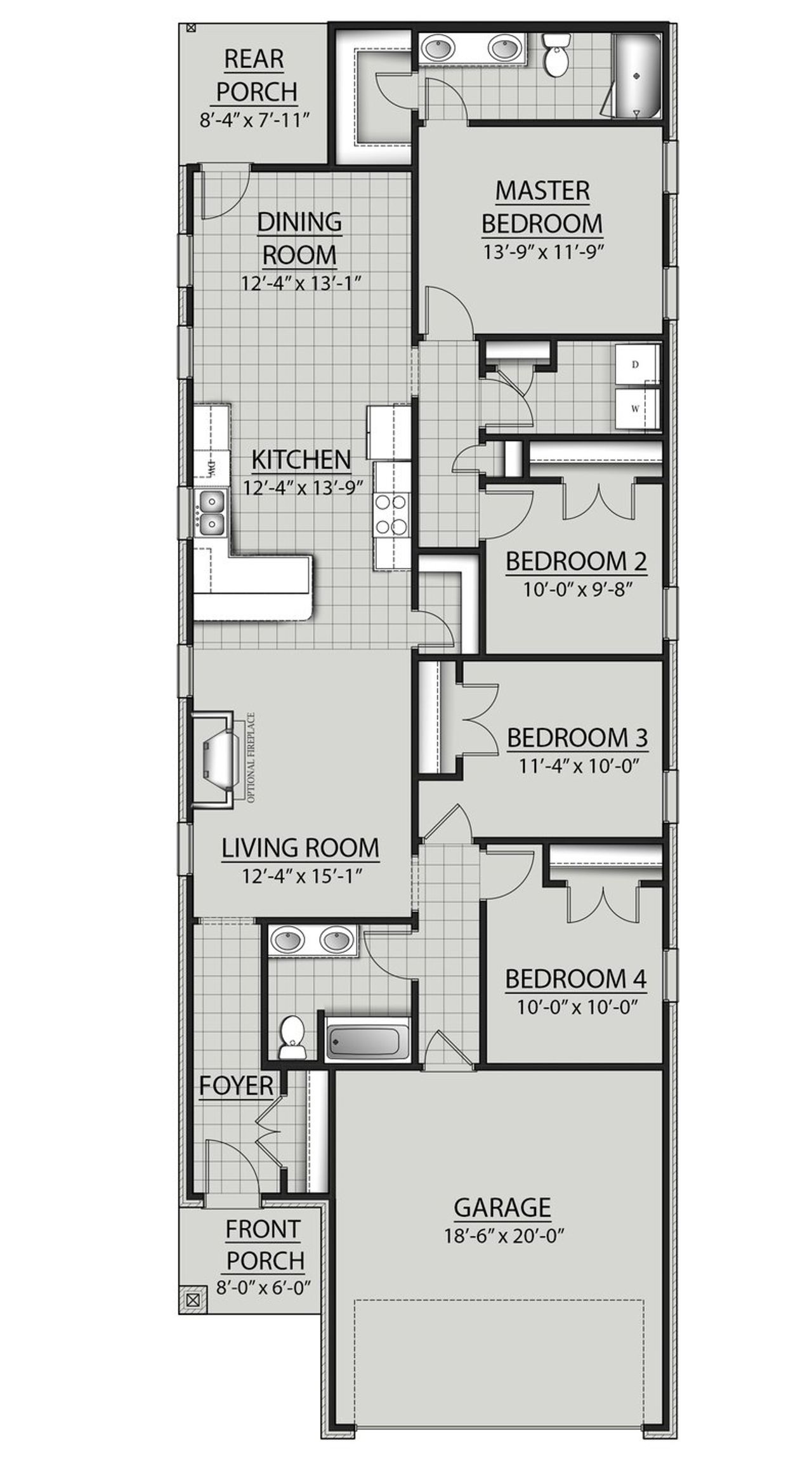 2D floor plan layout for the Cordell I II by DSLD Homes in Natureview, Freeport, FL (Image 2).