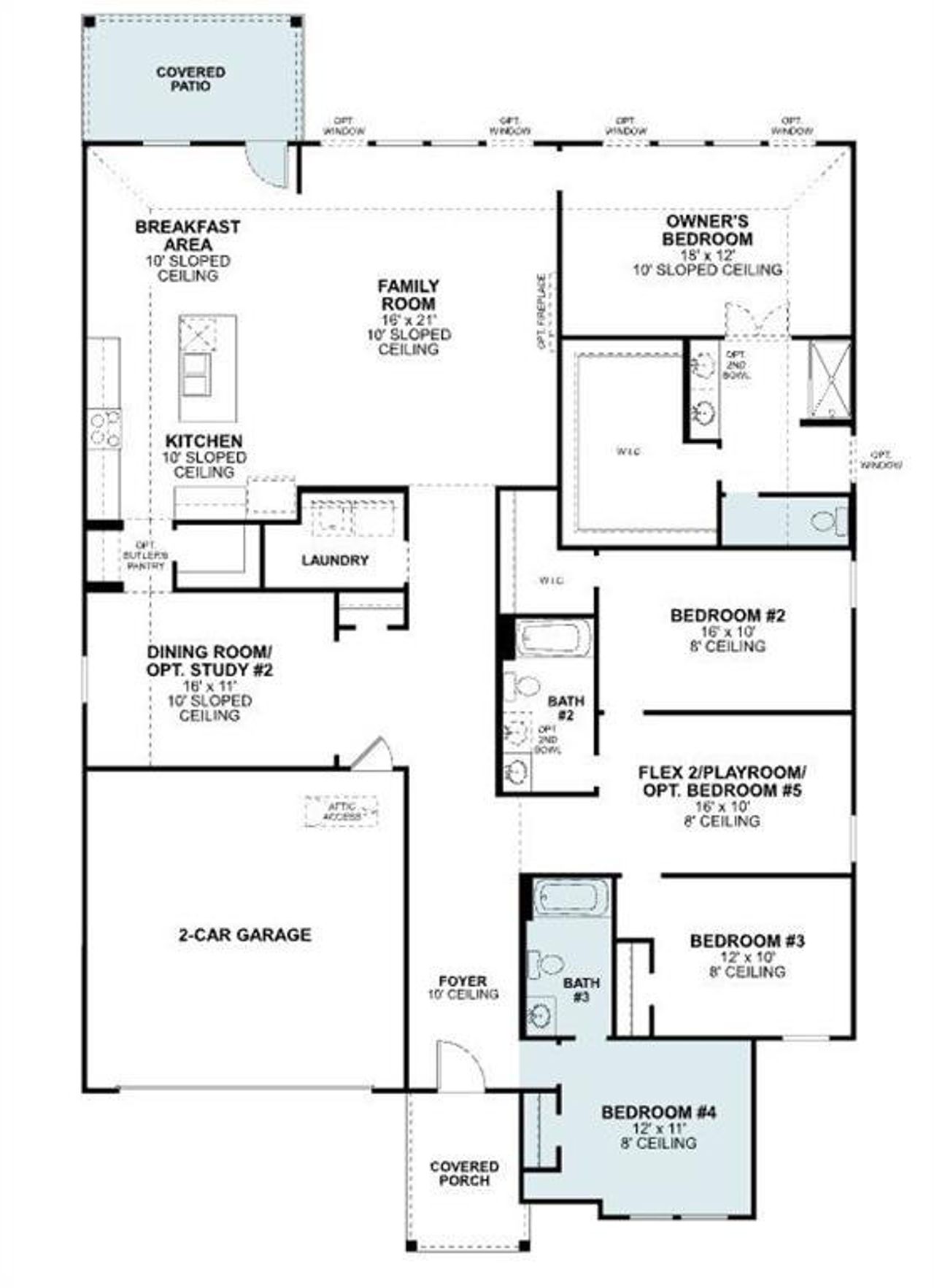 2D floor plan layout of this home in Kings Way, Denton, TX (Image 2).