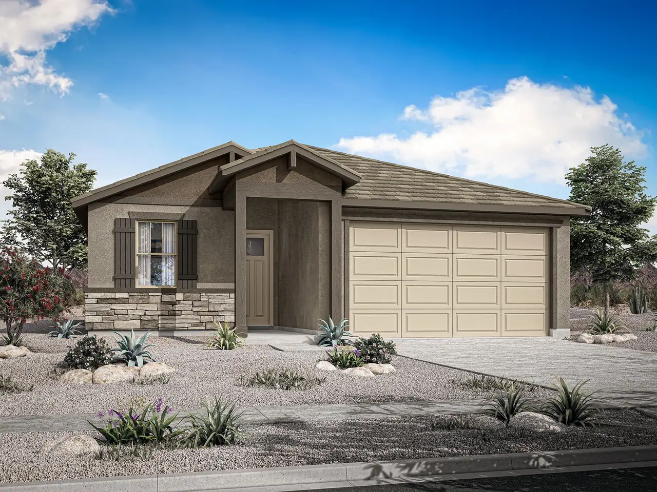 Representative exterior photo of a completed home built from the Brandy by Mattamy Homes in Rosewood Heights, San Tan Valley, AZ (Image 2).