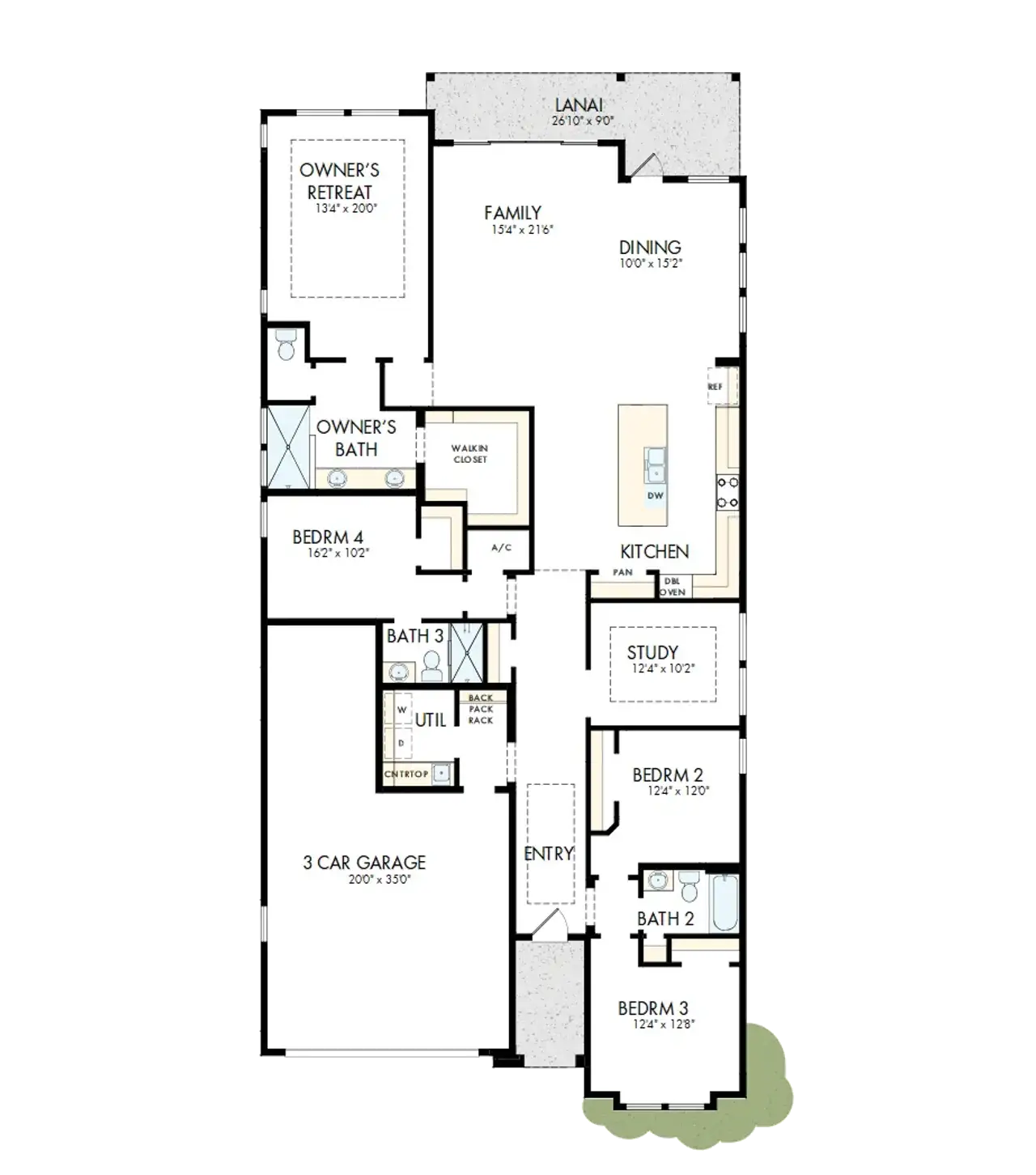 2D floor plan layout of this home in Seven Pines 50' Front Entry, Jacksonville, FL (Image 2). 2D floor plan layout of this home in Seven Pines 50' Front Entry, Jacksonville, FL (Image 2).