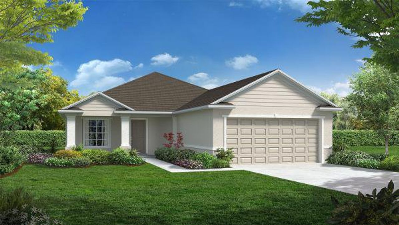 Representative exterior photo of a completed home built from the The Dalton by Southern Homes in Thompson Preserve, Bartow, FL (Image 2).
