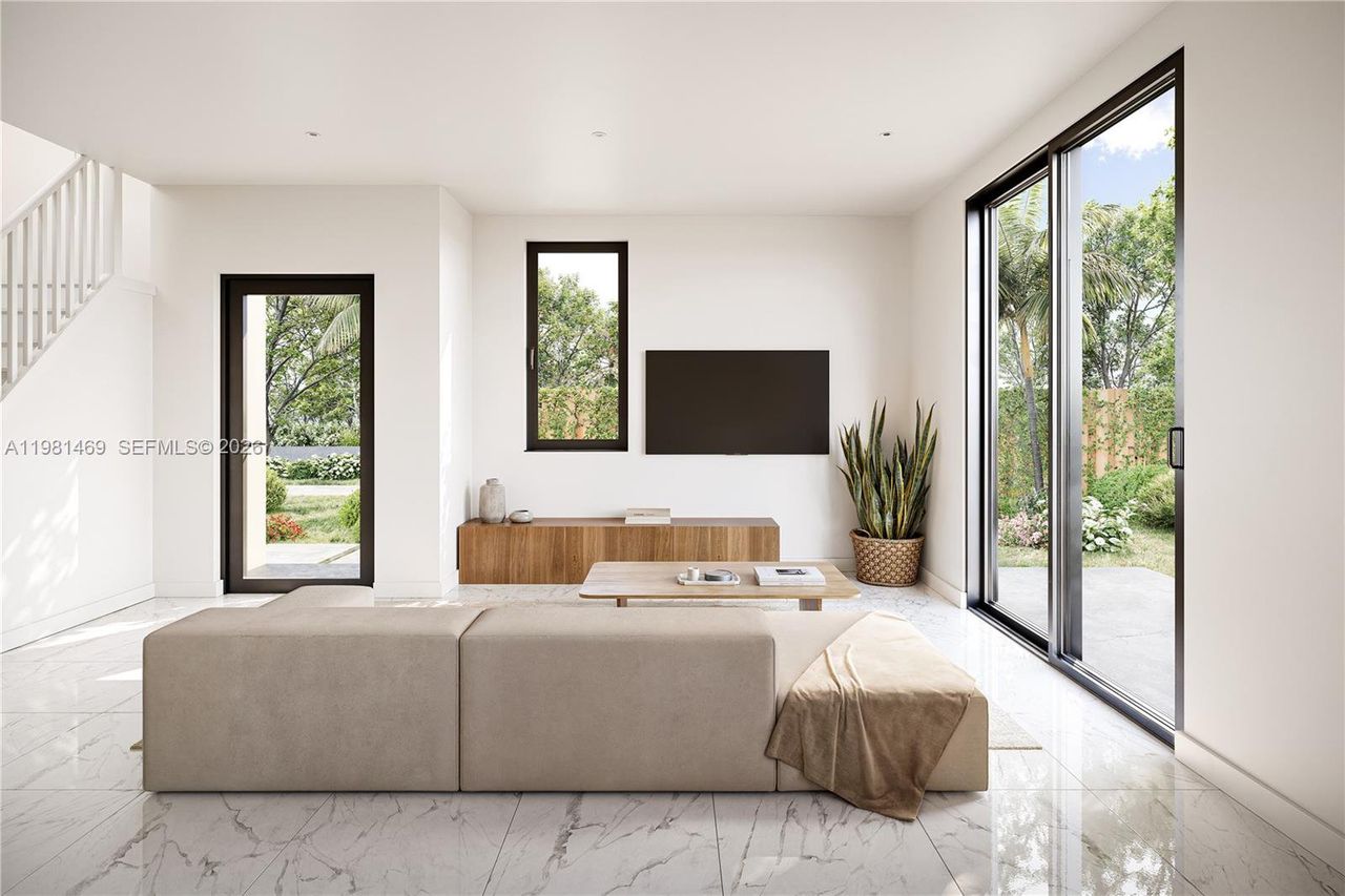 Furnished interior view inside a new home in , Miami (Image 2).