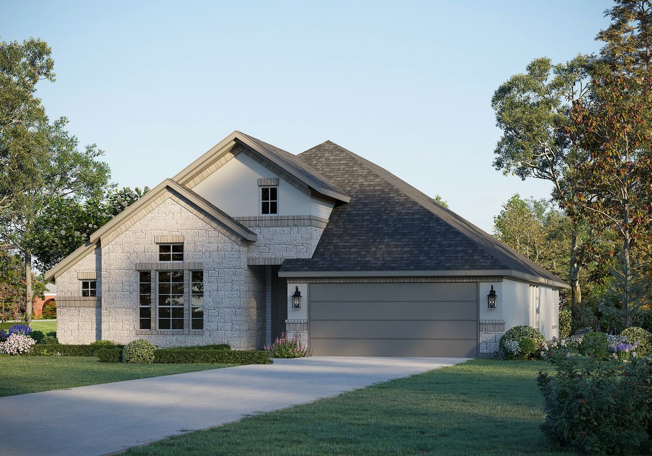 Representative exterior photo of a completed home built from the Fillmore 4125 by GFO Home in The Grove at Blackhawk, Pflugerville, TX (Image 2).
