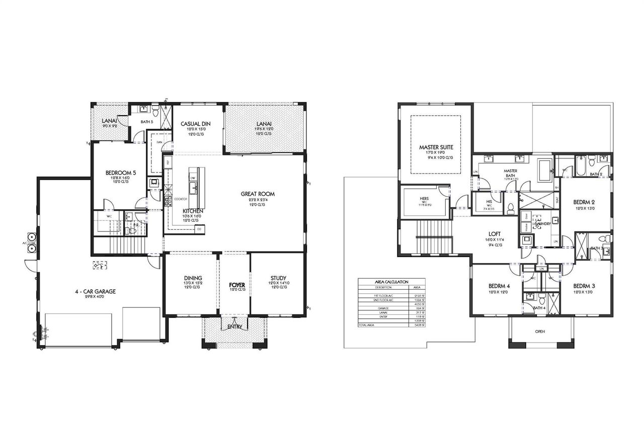 2D floor plan layout of this home in Coral Isles at Avenir, Palm Beach Gardens, FL (Image 2).