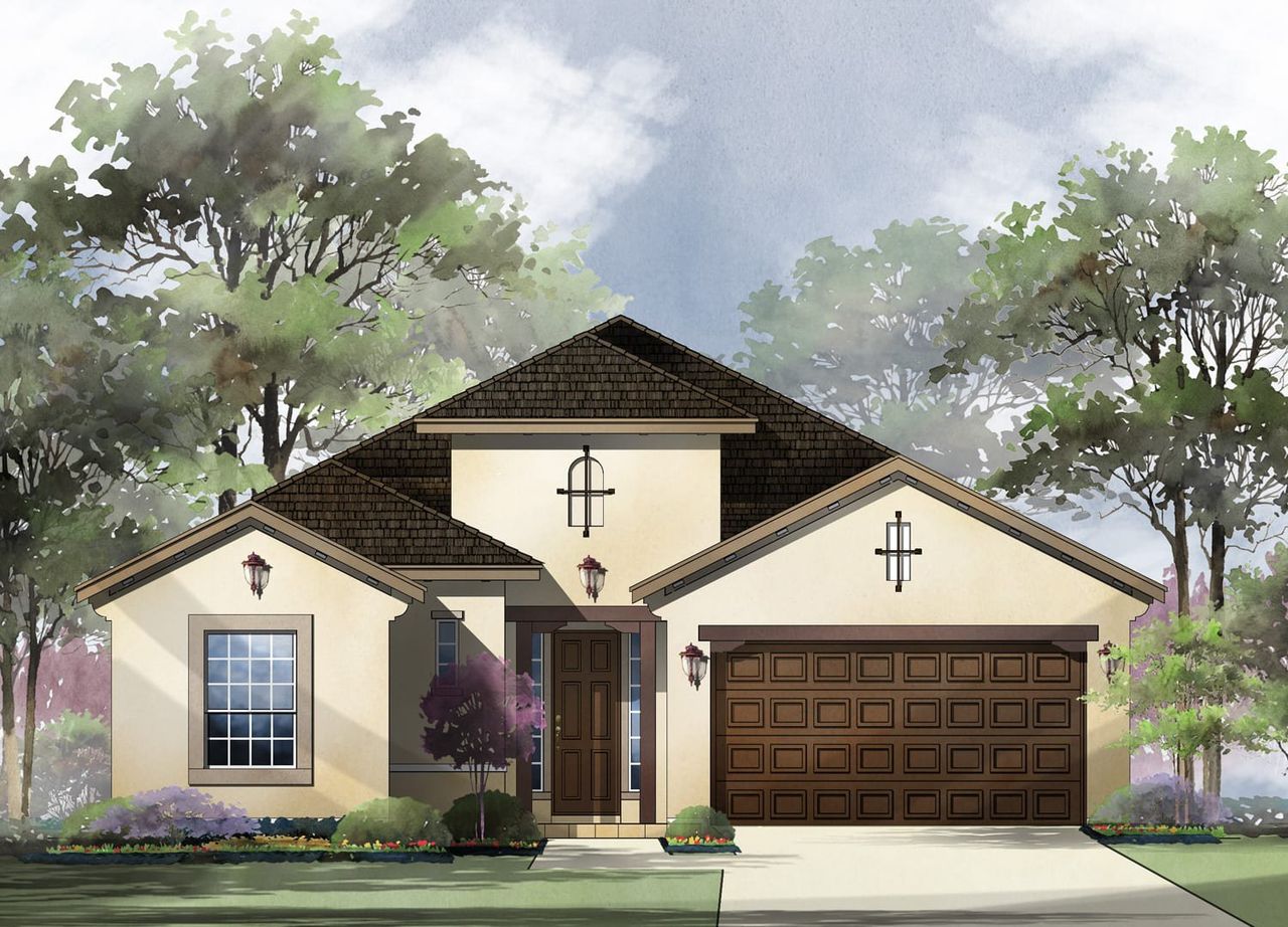 Representative exterior photo of a completed home built from the Cambridge by Sitterle Homes in Ranches at Creekside, Boerne, TX (Image 2). Representative exterior photo of a completed home built from the Cambridge by Sitterle Homes in Ranches at Creekside, Boerne, TX (Image 2).