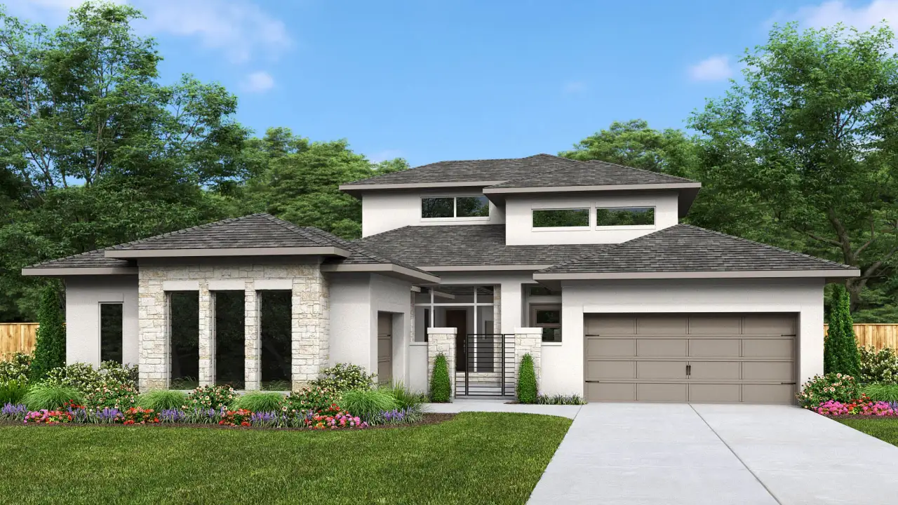Representative exterior photo of a completed home built from the 3947S by Perry Homes in Elyson, Katy, TX (Image 2).