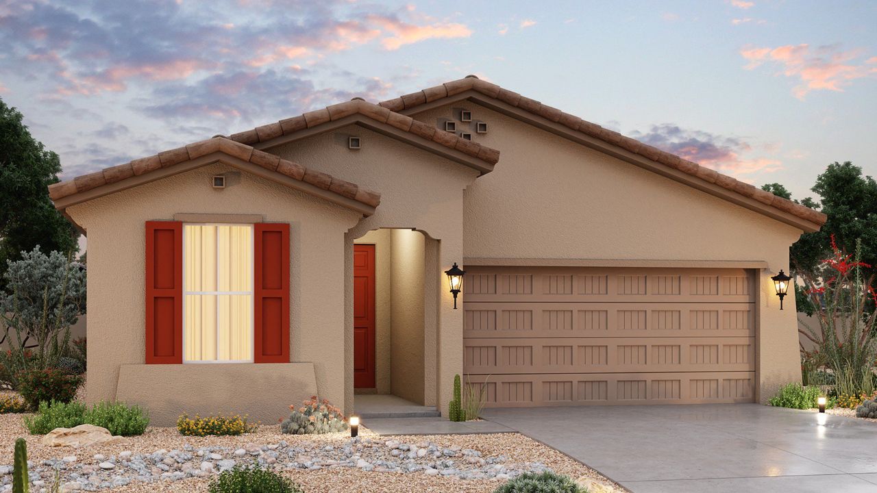 Representative exterior photo of a completed home built from the Bluebell - Castillo by Brightland Homes in Castillo at Anderson Parc, Buckeye, AZ (Image 2).
