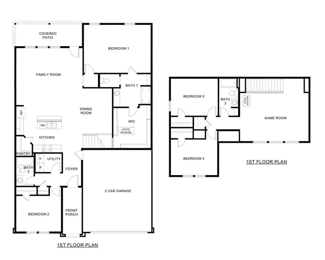 2D floor plan layout of this home in Windrose, Pilot Point, TX (Image 2).