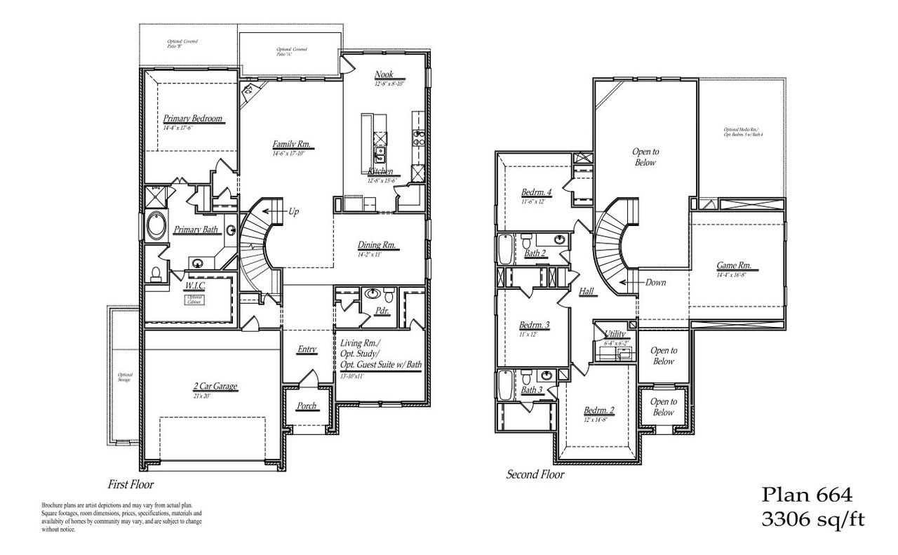 2D floor plan layout of this home in Beacon Hill, Waller, TX (Image 2).