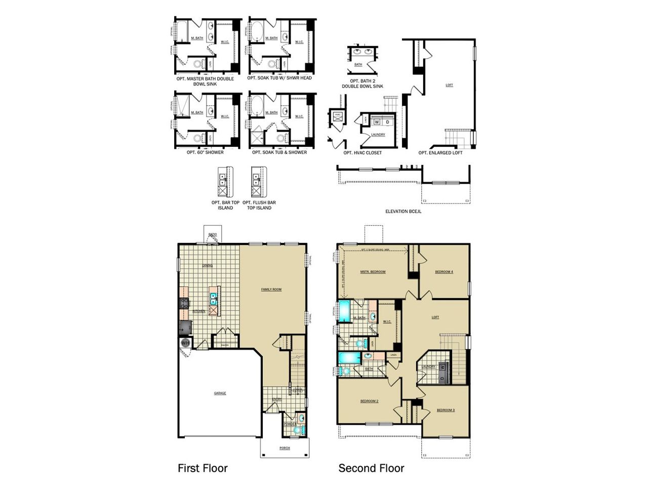 2D floor plan layout for the RC Chelsey by Lennar in Saddle Ridge, Lytle, TX (Image 2).