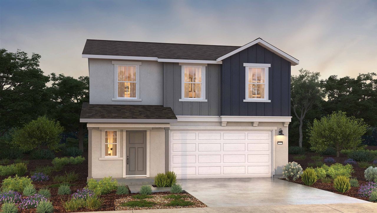 Representative exterior photo of a completed home built from the Oxford by D.R. Horton in Canterra Creek 45' and 50' Homesites, Iowa Colony, TX (Image 2).