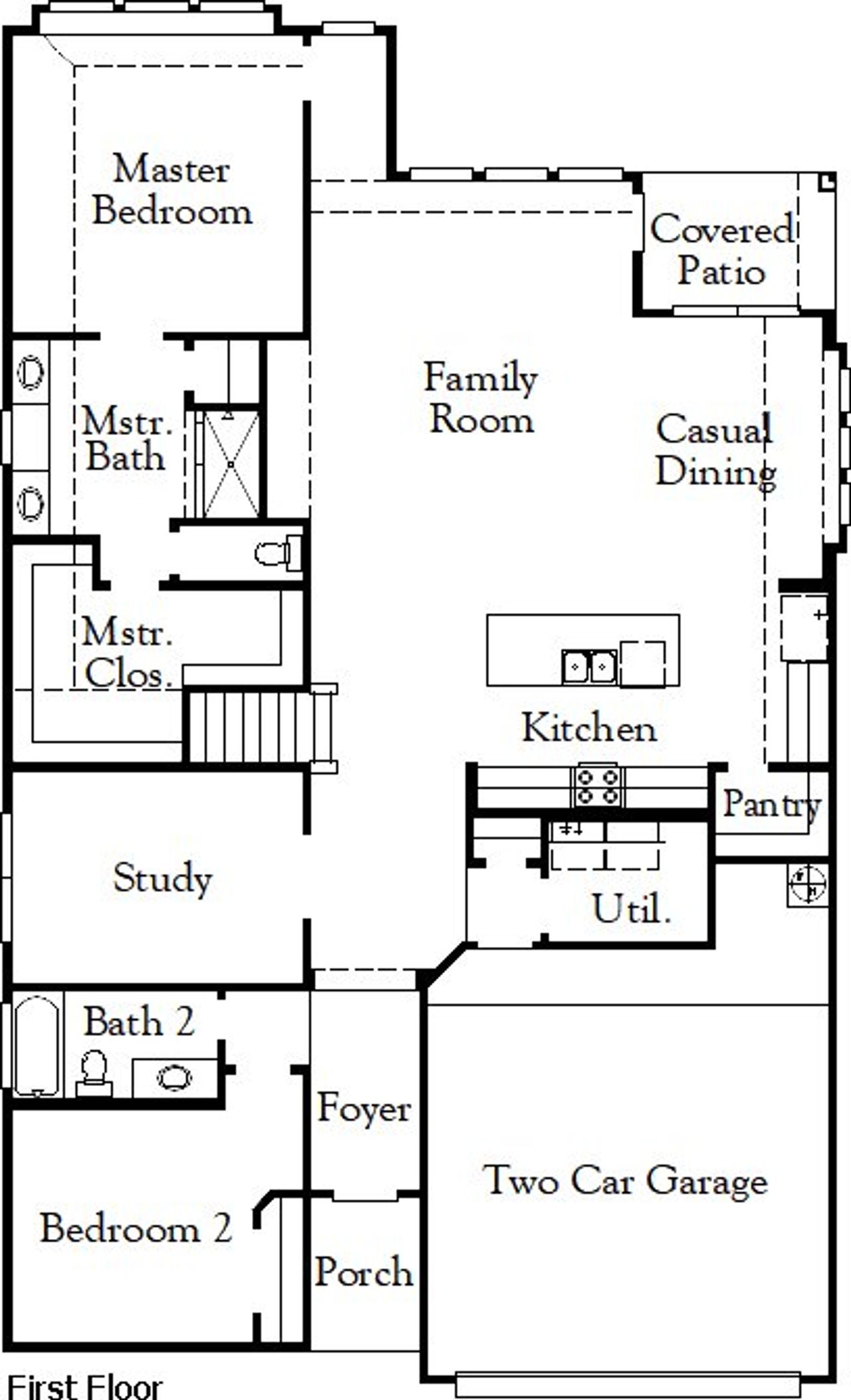 2D floor plan layout for the Sealy by Coventry Homes in Sauls Ranch East, Round Rock, TX (Image 2).