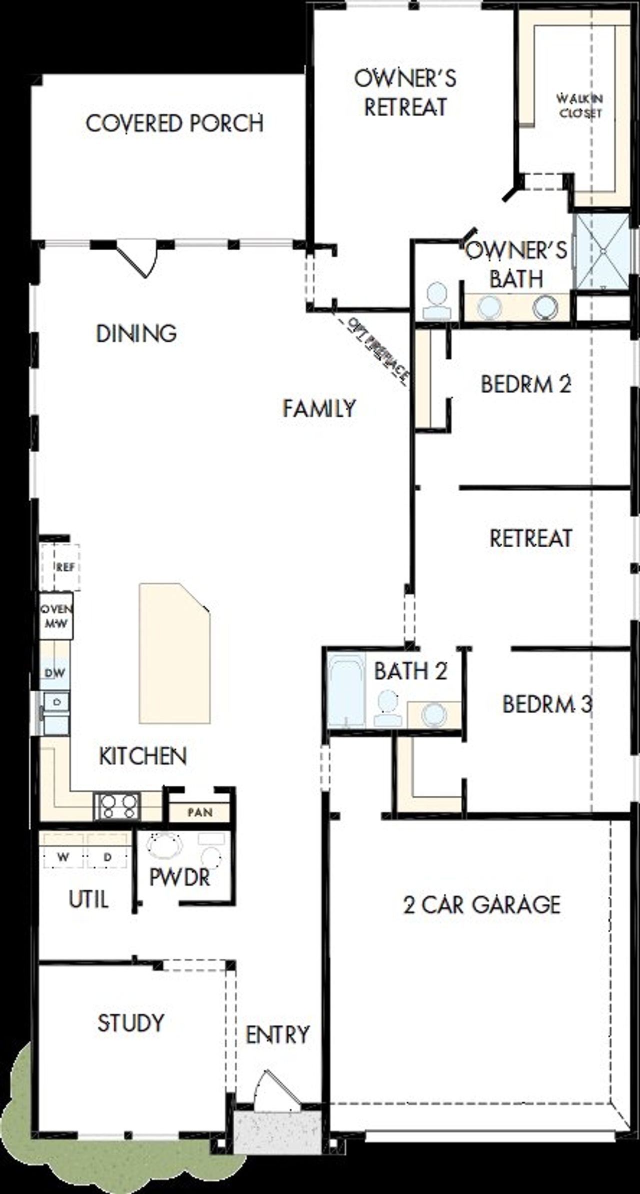 2D floor plan layout of this home in Treeline, Justin, TX (Image 2).