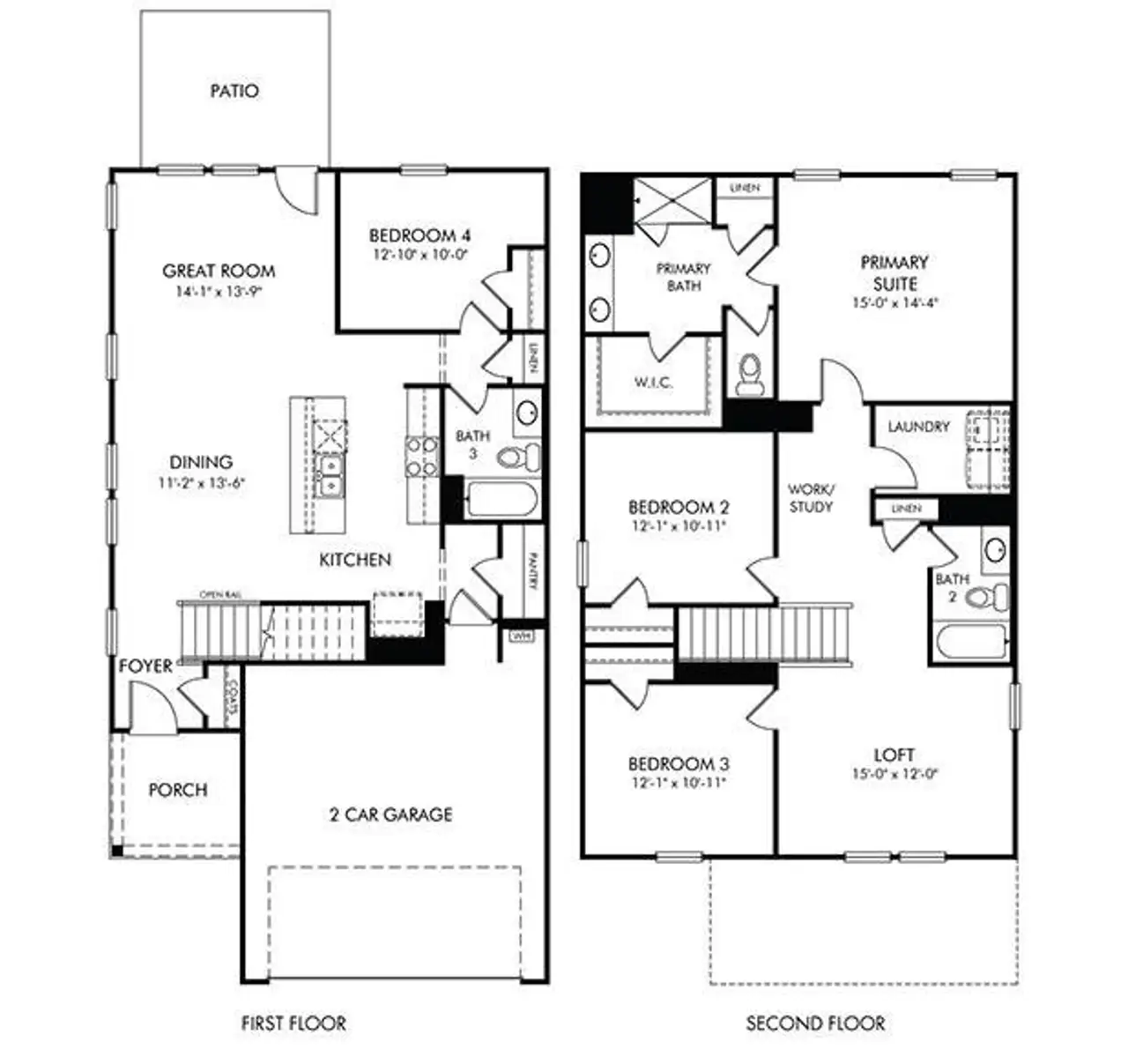 2D floor plan layout of this home in Hawthorne Station, College Park, GA (Image 2). 2D floor plan layout of this home in Hawthorne Station, College Park, GA (Image 2).