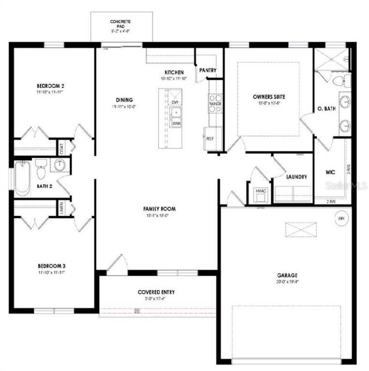 2D floor plan layout of this home in , Sebring, FL (Image 2). 2D floor plan layout of this home in , Sebring, FL (Image 2).
