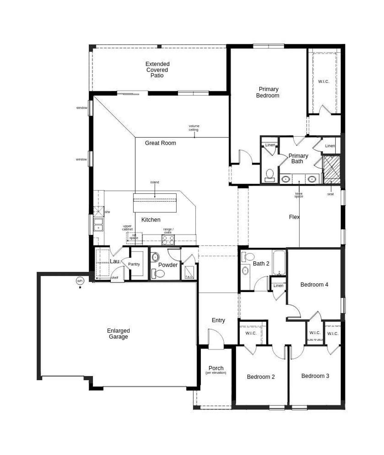 2D floor plan layout of this home in Coves of Estero Bay, Fort Myers, FL (Image 2).