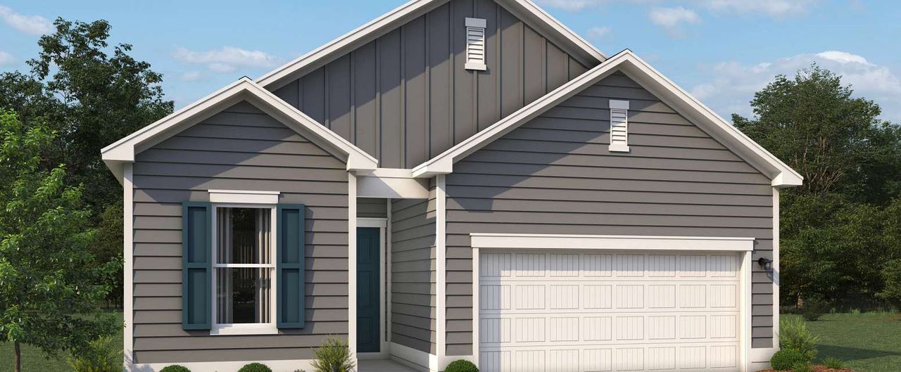 Representative exterior details of a home built from the Valencia by Ashton Woods in Blue Heron Retreat, Little River (Image 2).