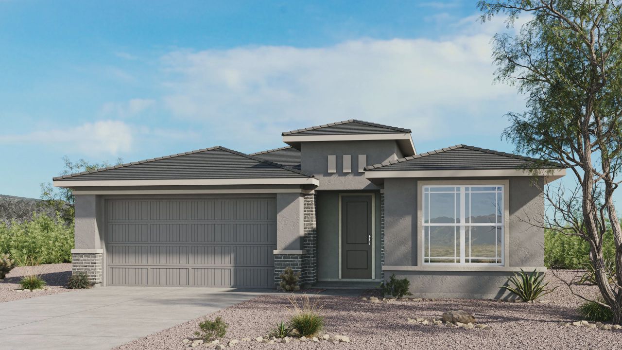 Representative exterior photo of a completed home built from the Charter by Taylor Morrison in Saddleback, Peoria, AZ (Image 2). Representative exterior photo of a completed home built from the Charter by Taylor Morrison in Saddleback, Peoria, AZ (Image 2).