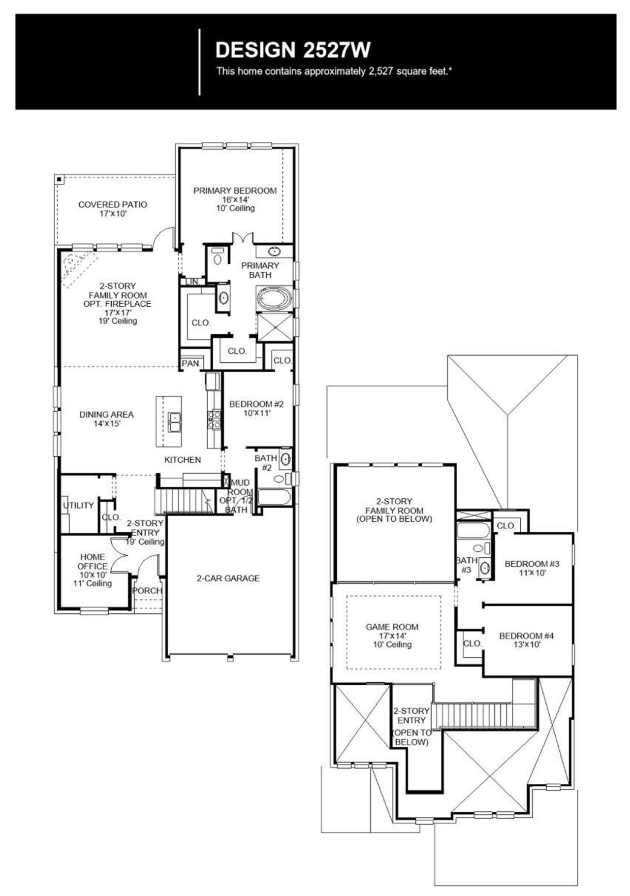2D floor plan layout of this home in Bridgeland, Cypress, TX (Image 2).