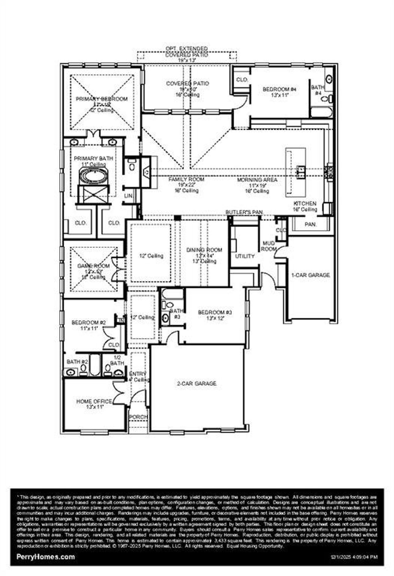 2D floor plan layout of this home in Enchanted Creek, Lucas, TX (Image 2).