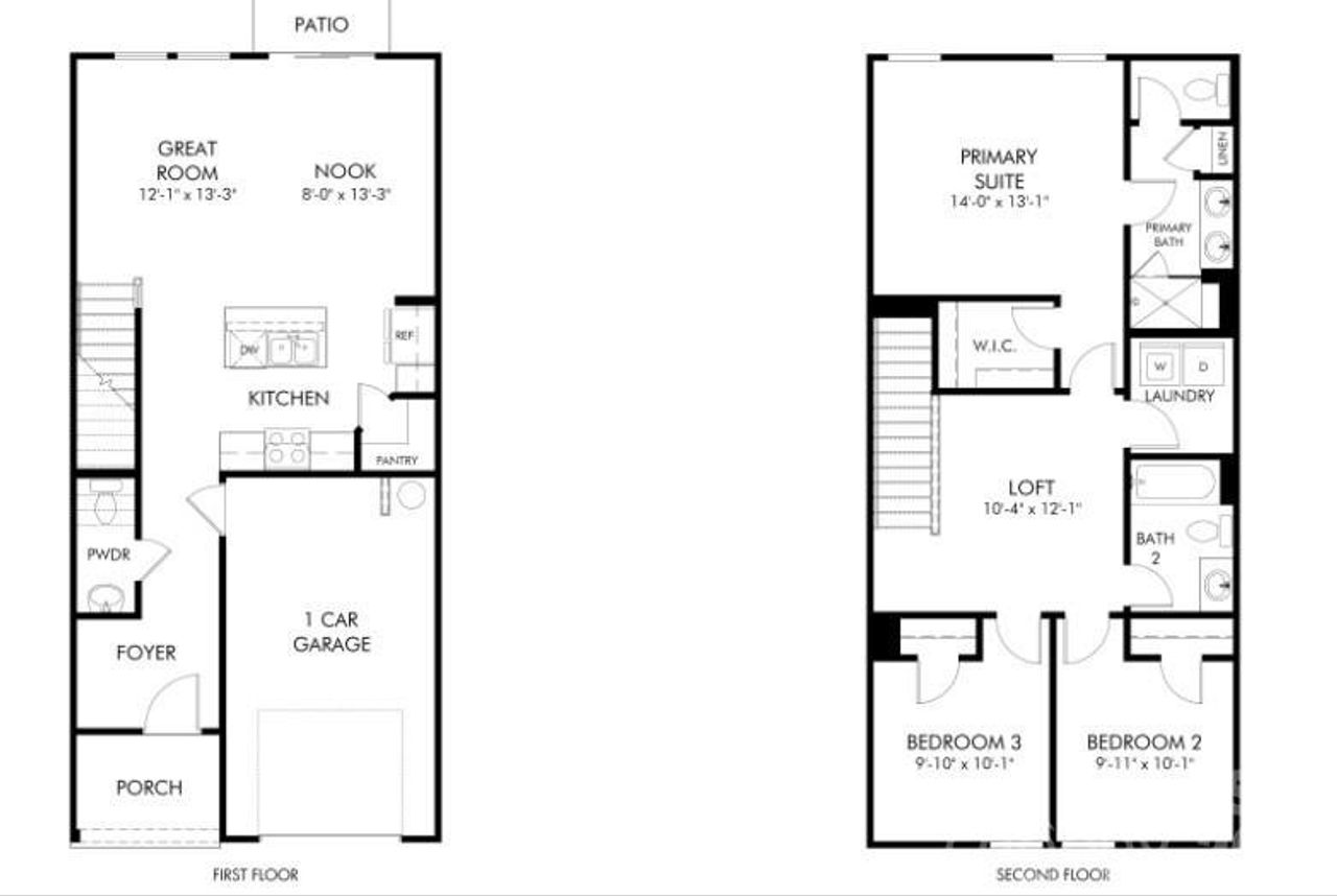 2D floor plan layout of this home in Hawkins Meadows, Spencer, NC (Image 2).