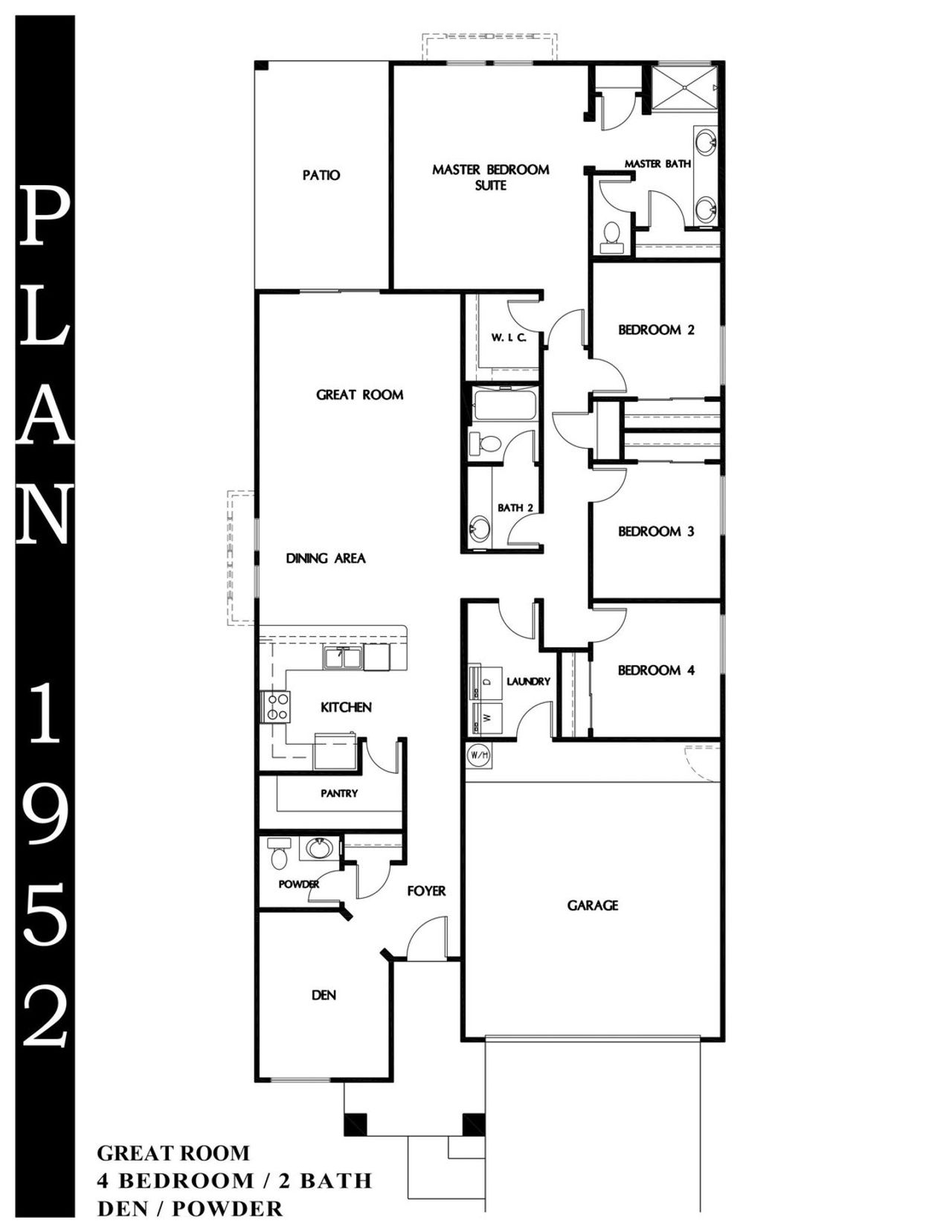 2D floor plan layout for the 1952 by Providence Homes (Arizona) in Hatfield Ranch, Tolleson, AZ (Image 2). 2D floor plan layout for the 1952 by Providence Homes (Arizona) in Hatfield Ranch, Tolleson, AZ (Image 2).
