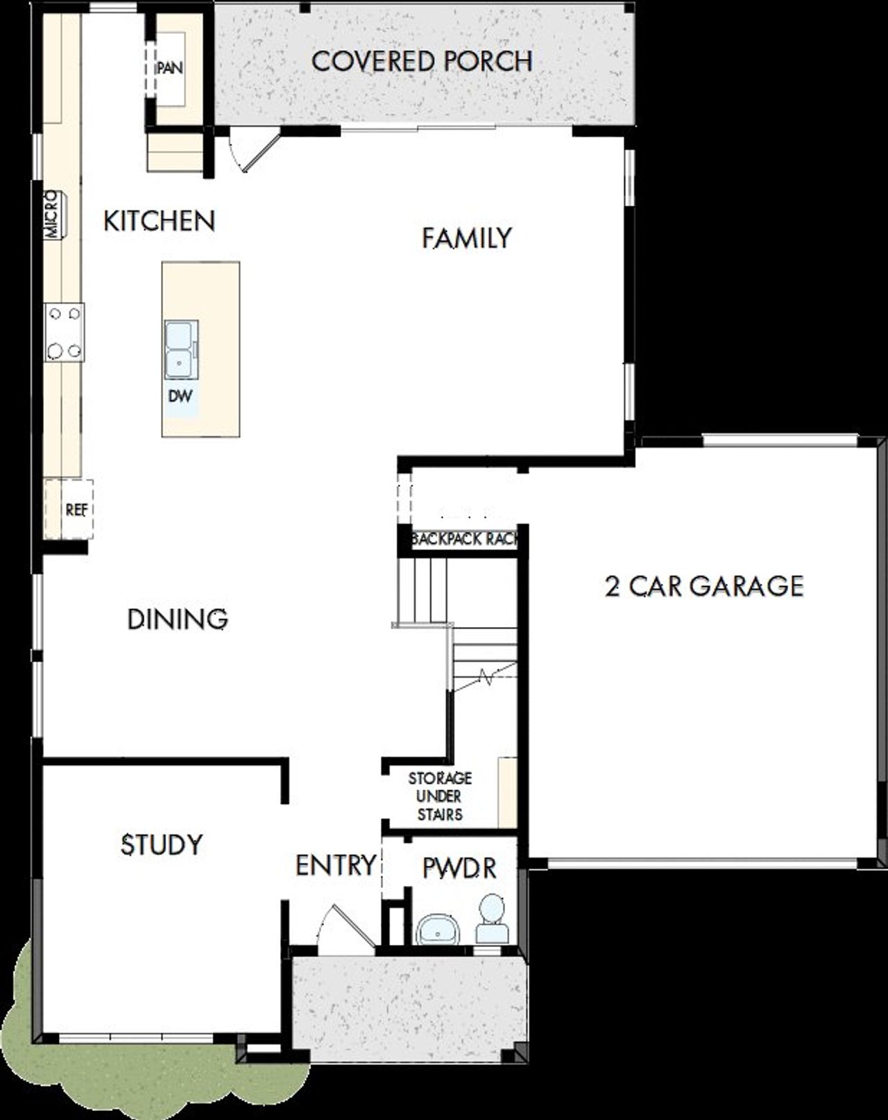 2D floor plan layout of this home in Easthaven at Bridgeland Central - Vision Collection, Cypress, TX (Image 2).