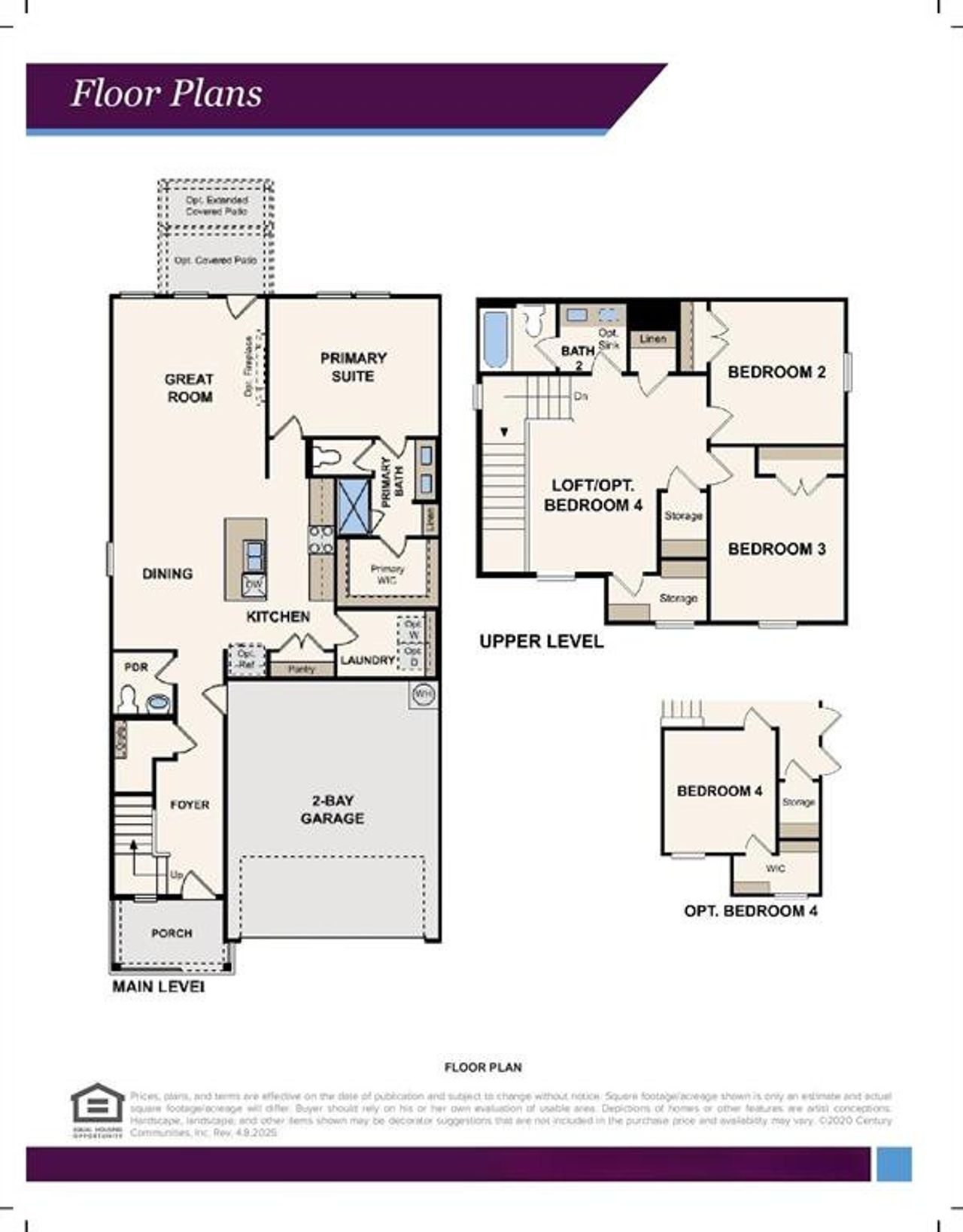 2D floor plan layout of this home in Ambergrove, Royse City, TX (Image 2).