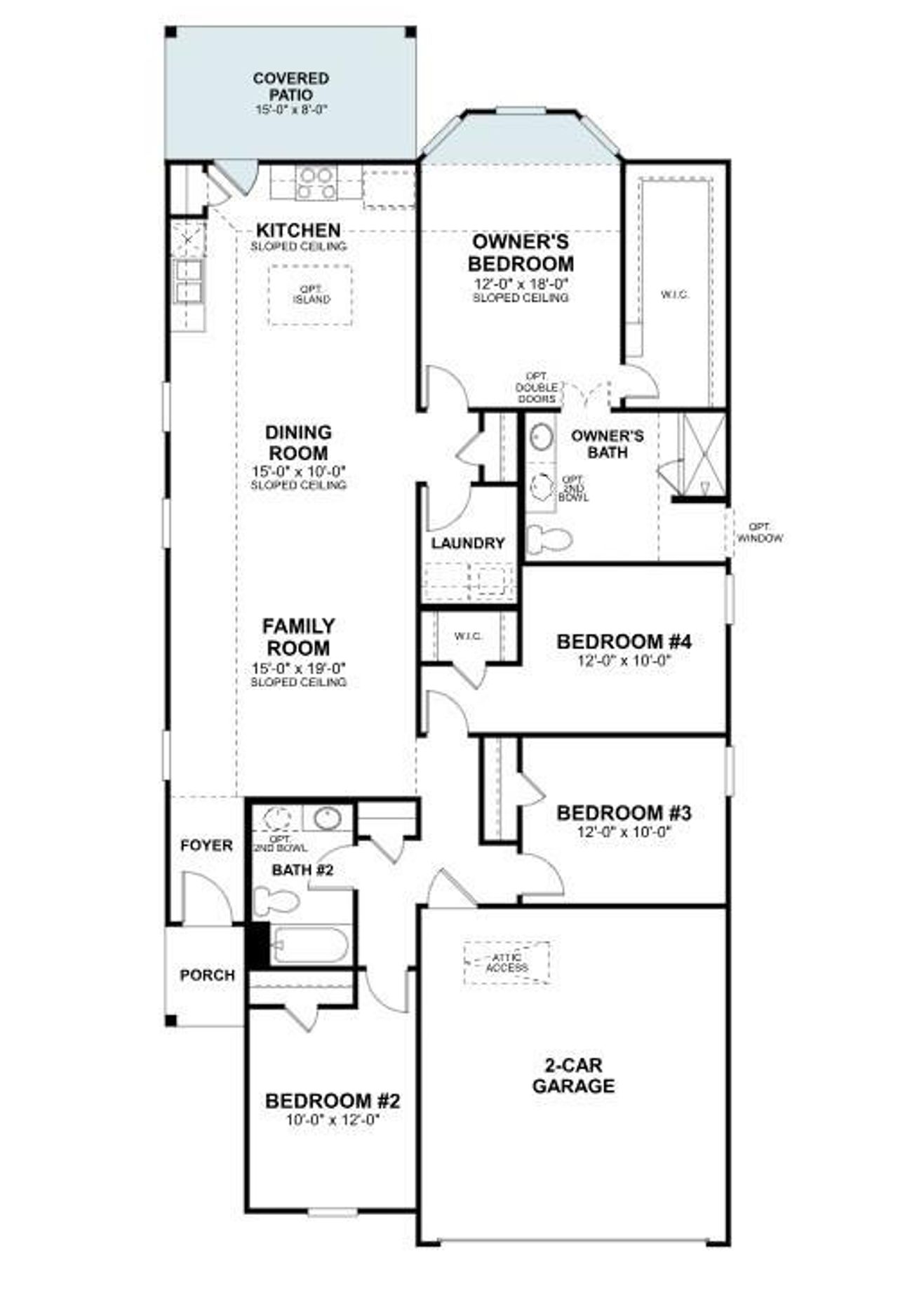 2D floor plan layout of this home in Marble Creek Crossing, Austin, TX (Image 2).