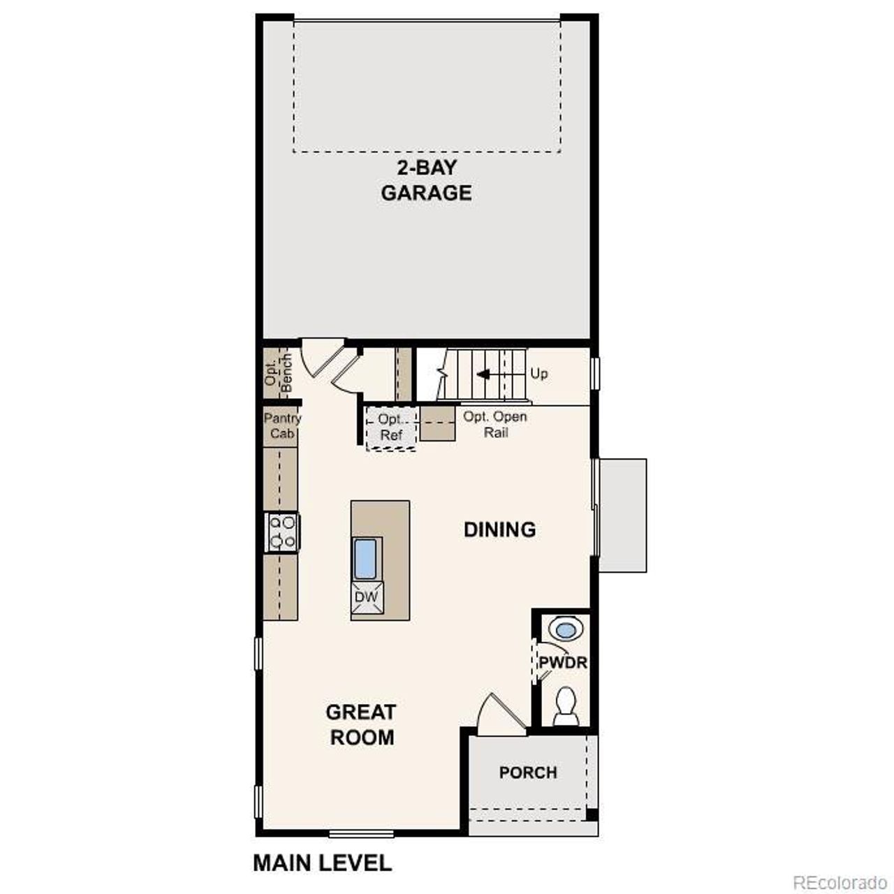 2D floor plan layout of this home in The Boulevard I Collection at Windler, Aurora, CO (Image 2).